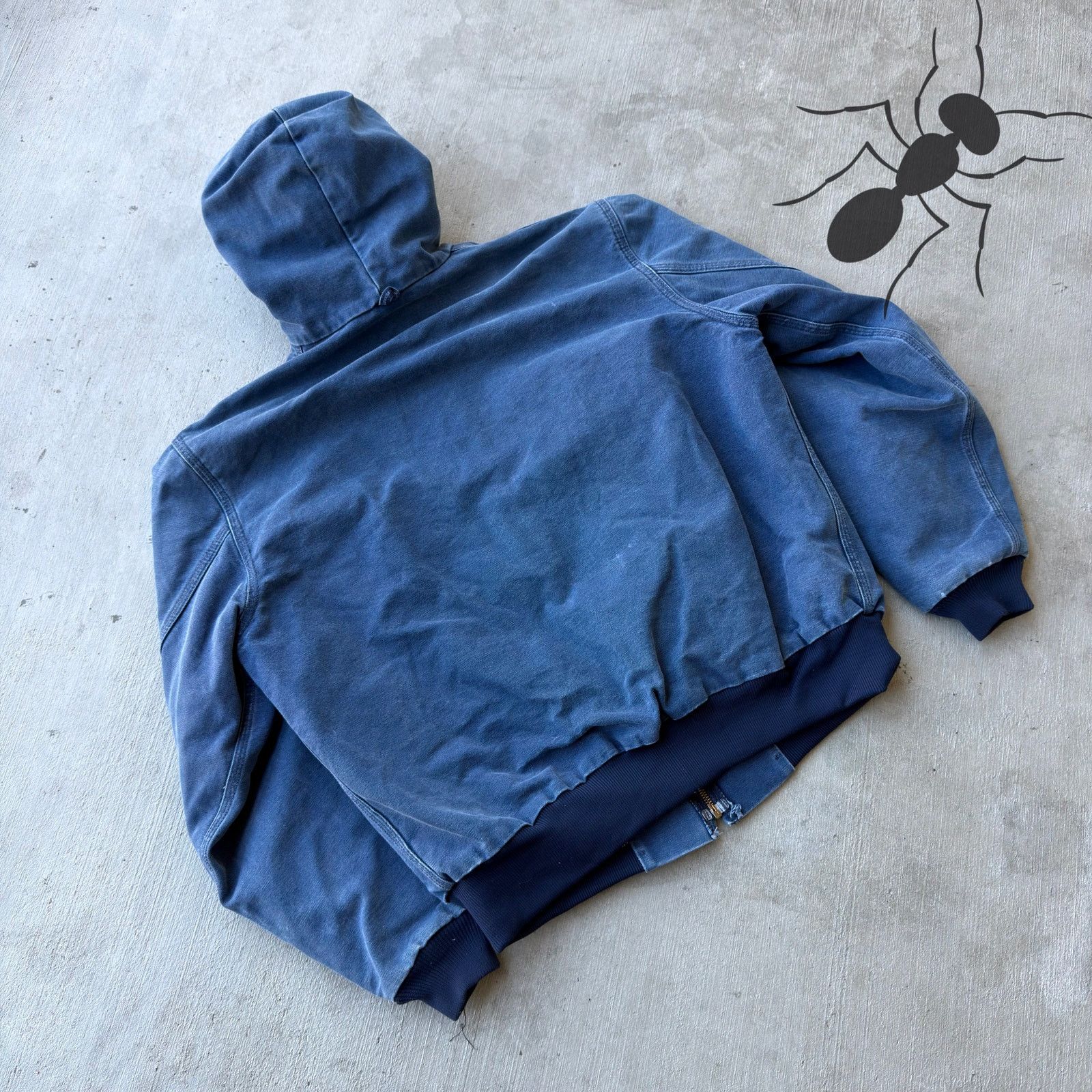 Carhartt × Vintage Vintage Carhartt J05 NVY blue hooded work wear jacket Size US L / EU 52-54 / 3 - 6 Thumbnail