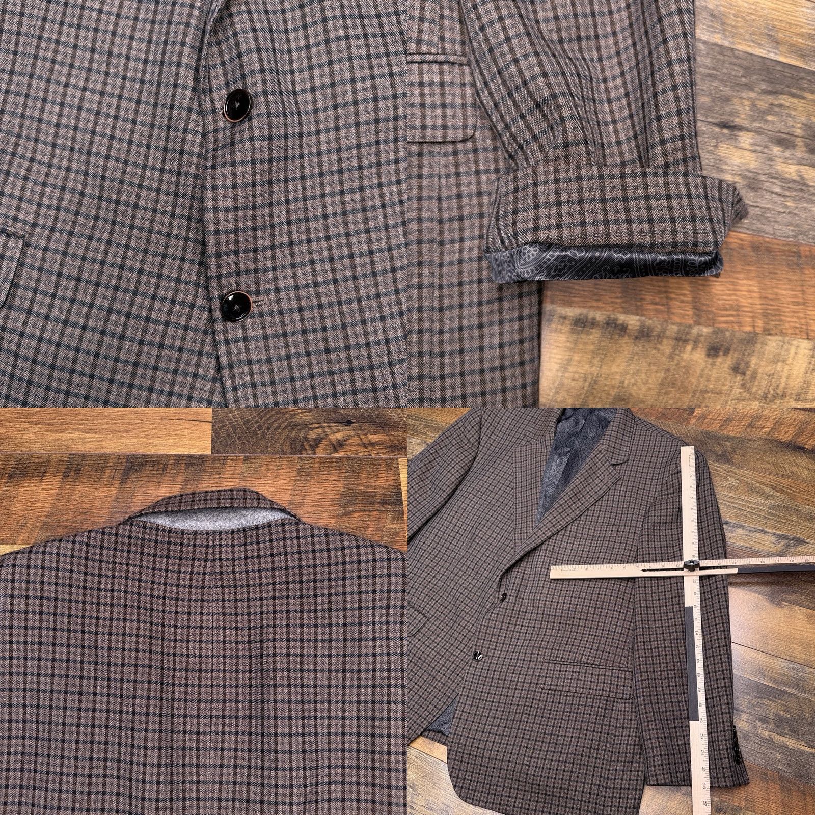 Vintage Oak Hill Blazer 2XLT 50L 52L Tan Check Sport Coat - Vintage Size 50R - 8 Thumbnail