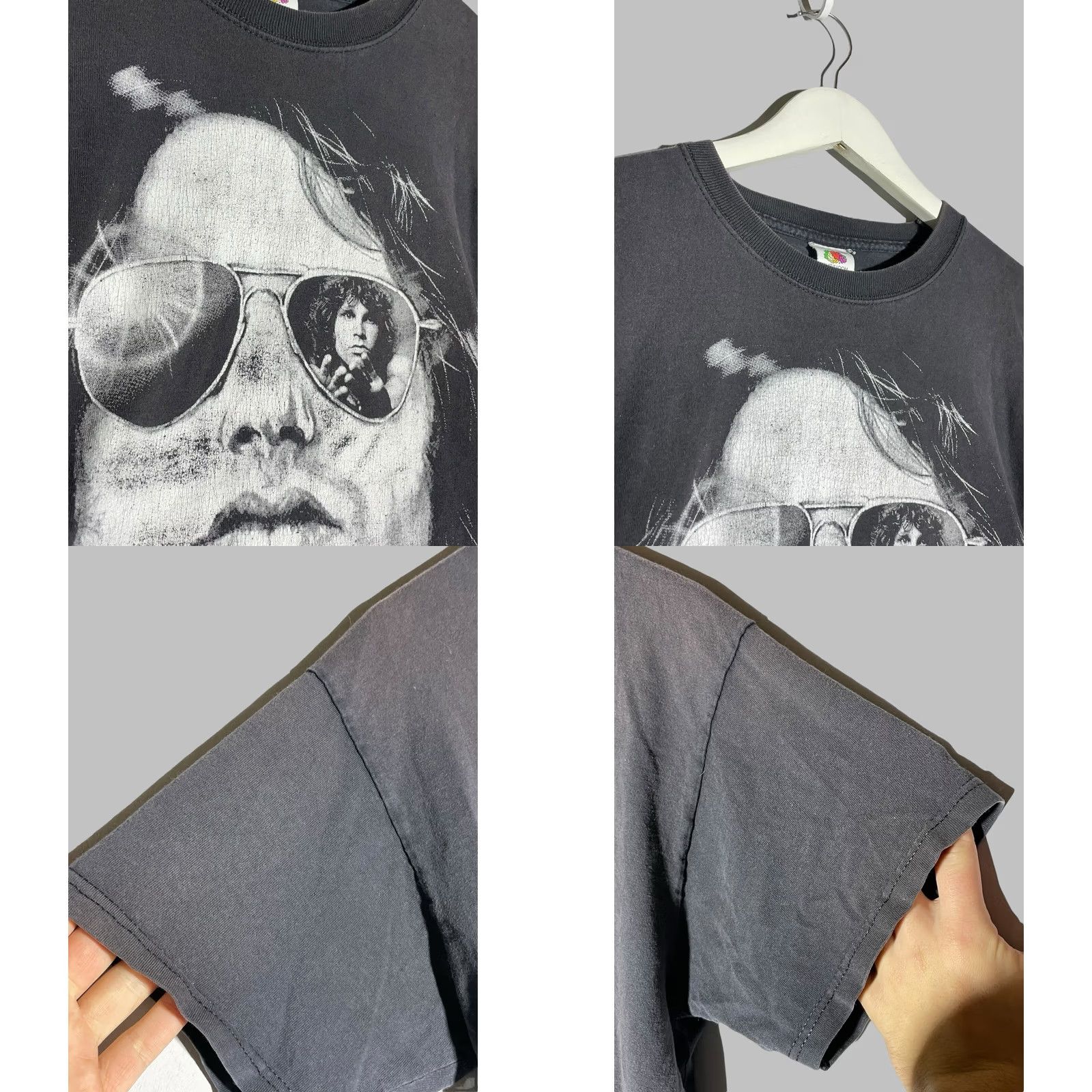 Fruit Of The Loom The Doors Jim Morrison Graphic Print T-Shirt Black Size L Fruit of the Loom Band Music Rock Size US L / EU 52-54 / 3 - 8 Thumbnail