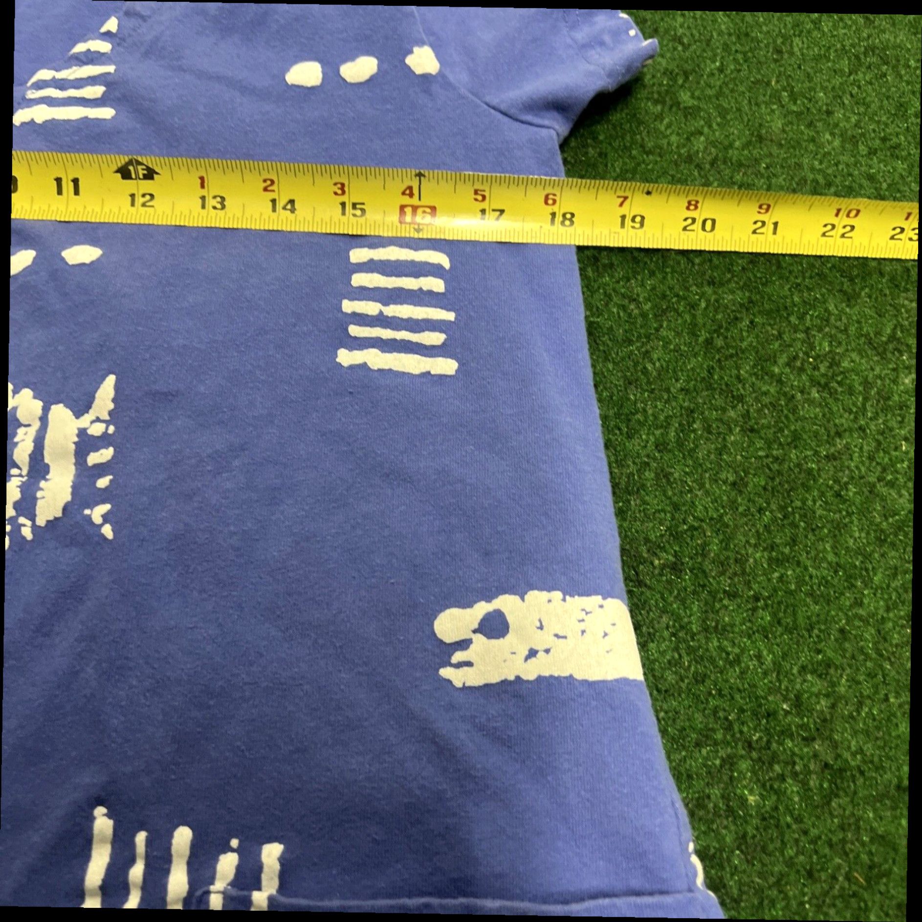 Vintage M Mac Dress Sma Blue Fish Print Comfy Vermont Country Store Short Sleeve Pockets Size 28" / US 6 / IT 42 - 4 Thumbnail