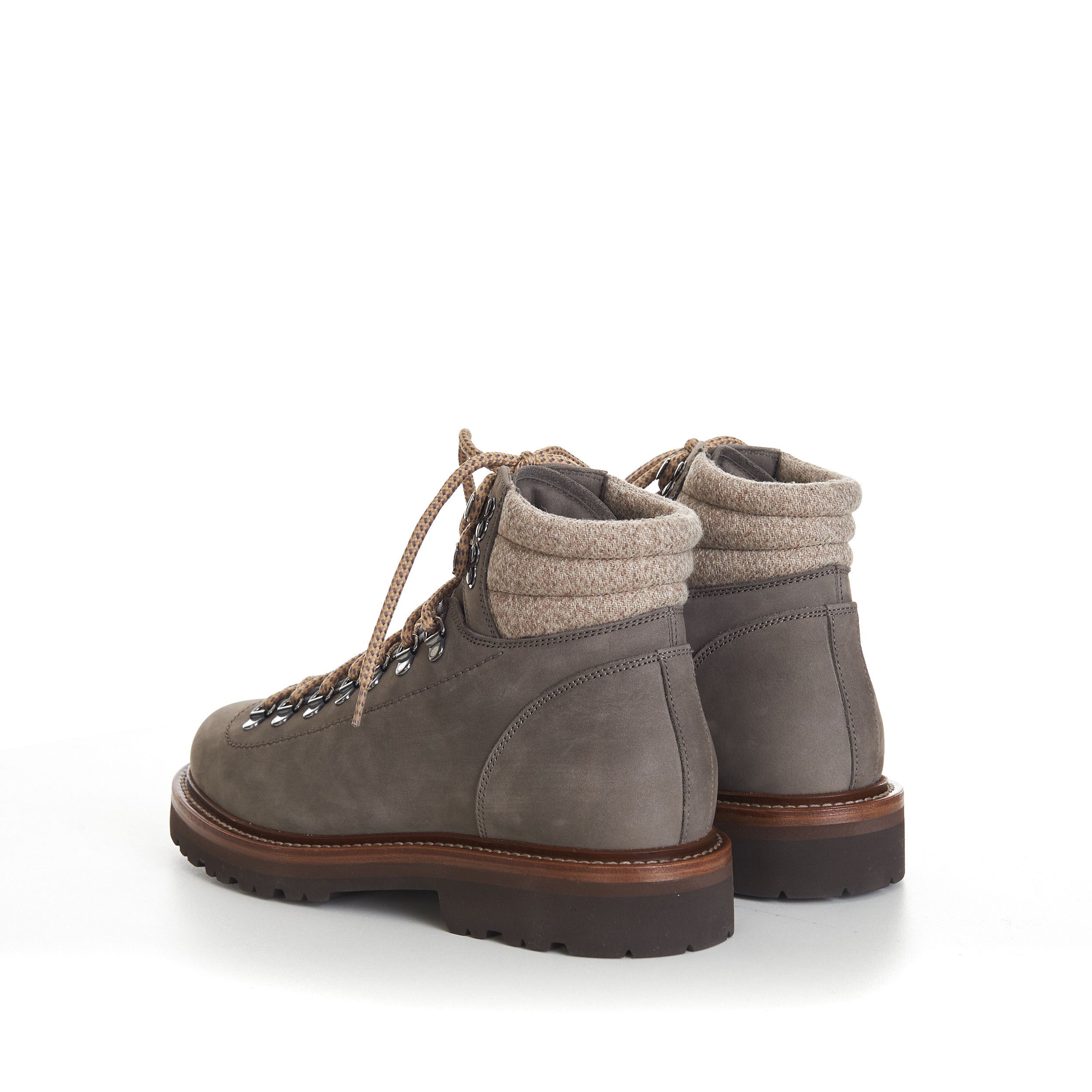 Brunello Cucinelli Nubuck Mountain-Style Boots With Wool Diagonal Insert Size US 7 / EU 40 - 5 Thumbnail