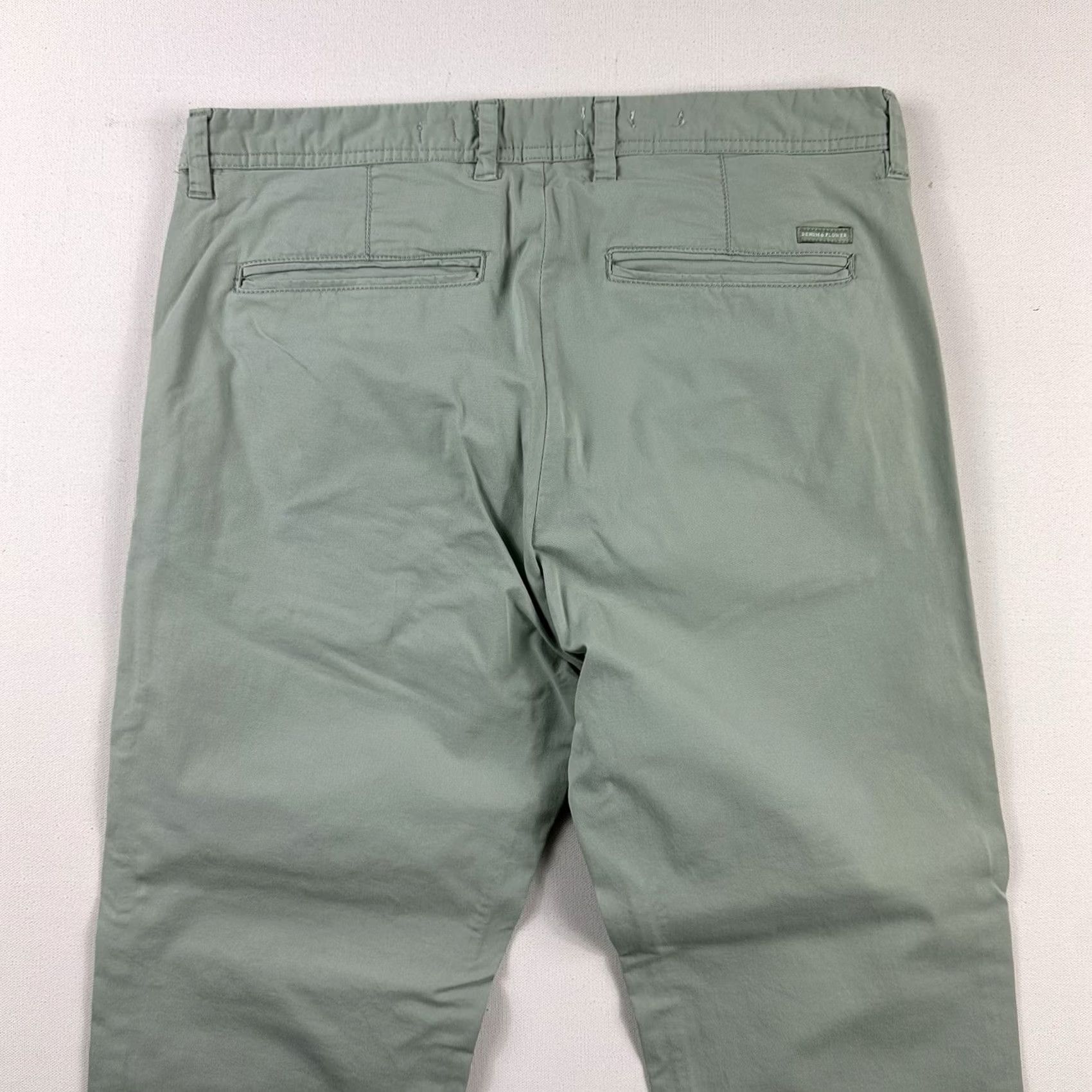 Denime Denim & Flower Ricky Singh Light Green Slim Chino Pants Mens 29 Size US 29 - 4 Thumbnail