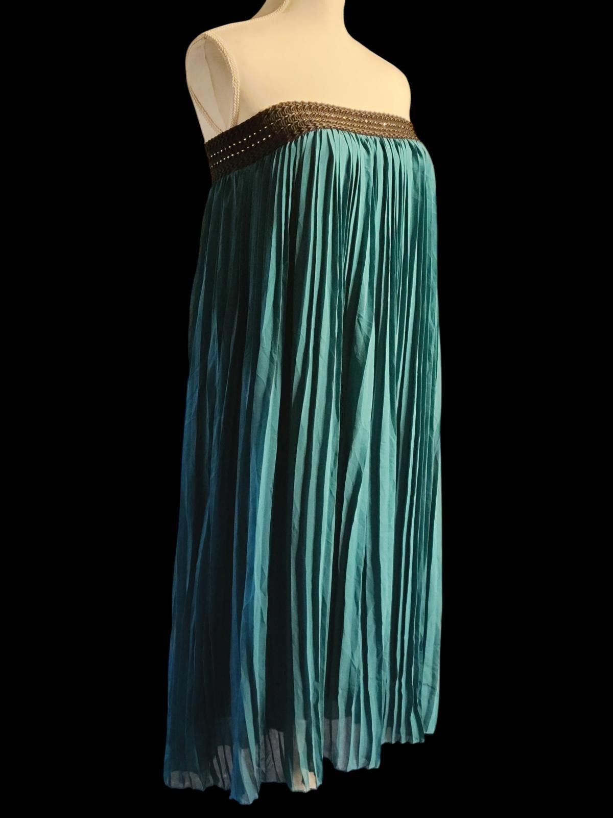 Magical Design Magic Women's Strapless Pleated Maxi Dress Size L / US 10 / IT 46 - 4 Thumbnail