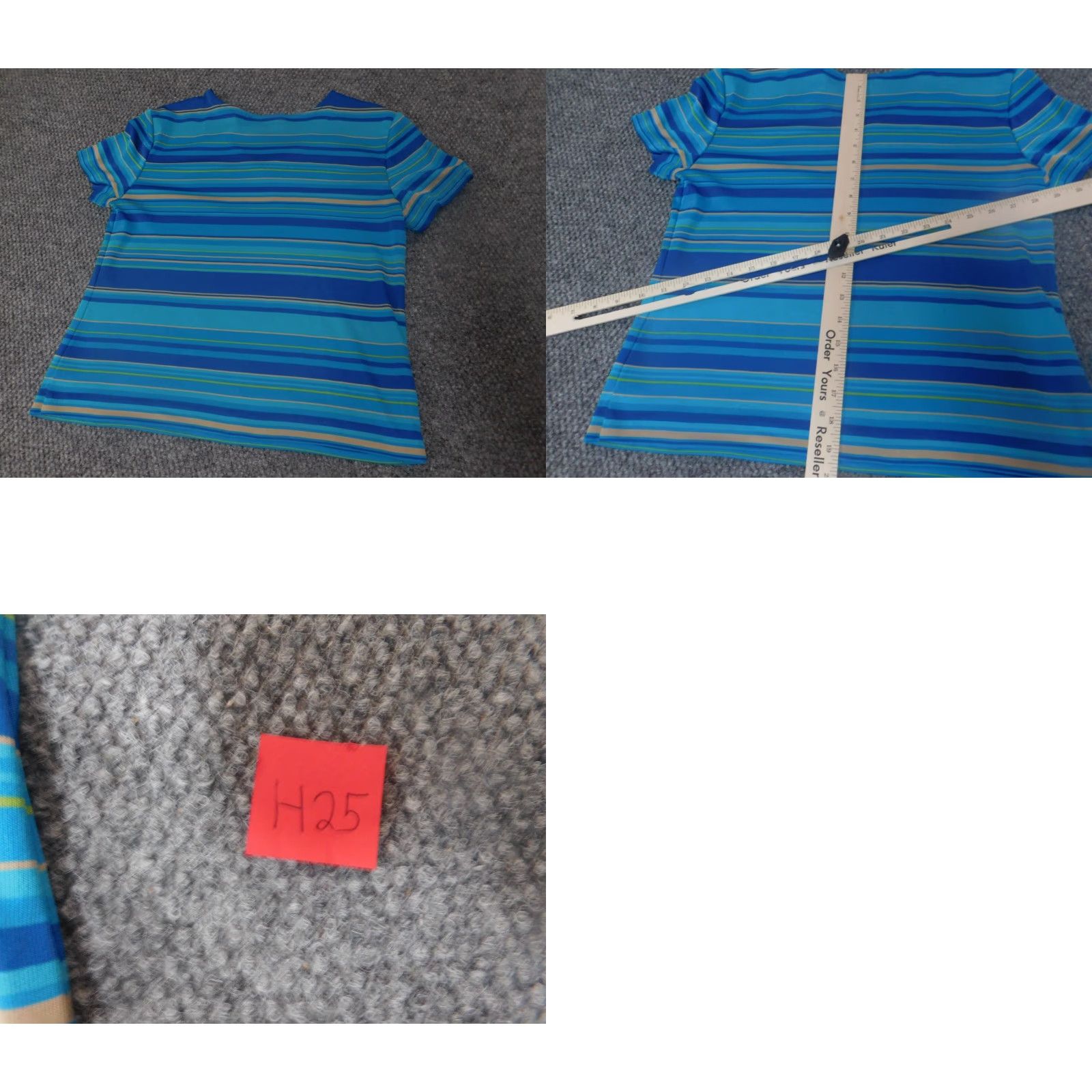 Vintage Sag Harbor Blouse Shirt Womens 12P Petites Striped Blue Crew Neck Cap Sleeve Ruffle Short Sleeve Casual Vintage: No Size XL / US 12-14 / IT 48-50 - 8 Thumbnail