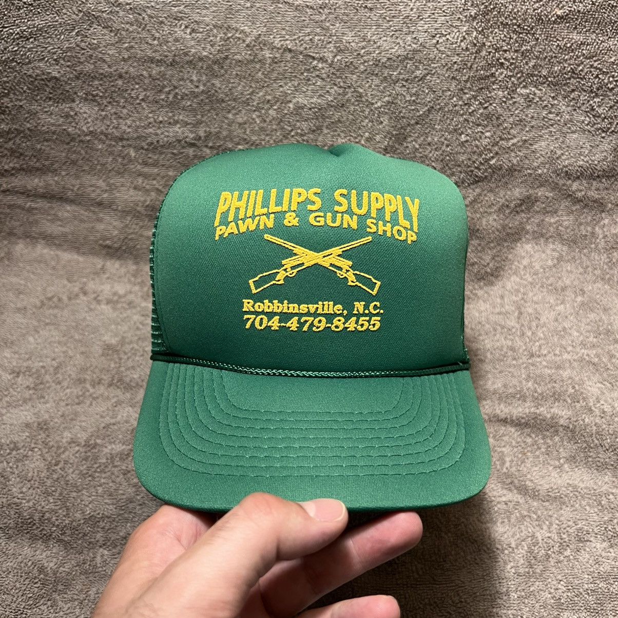 Vintage Vintage 90s Pawn Shop Firearm Gun Mesh Trucker Hat SnapBack Size ONE SIZE - 2 Thumbnail
