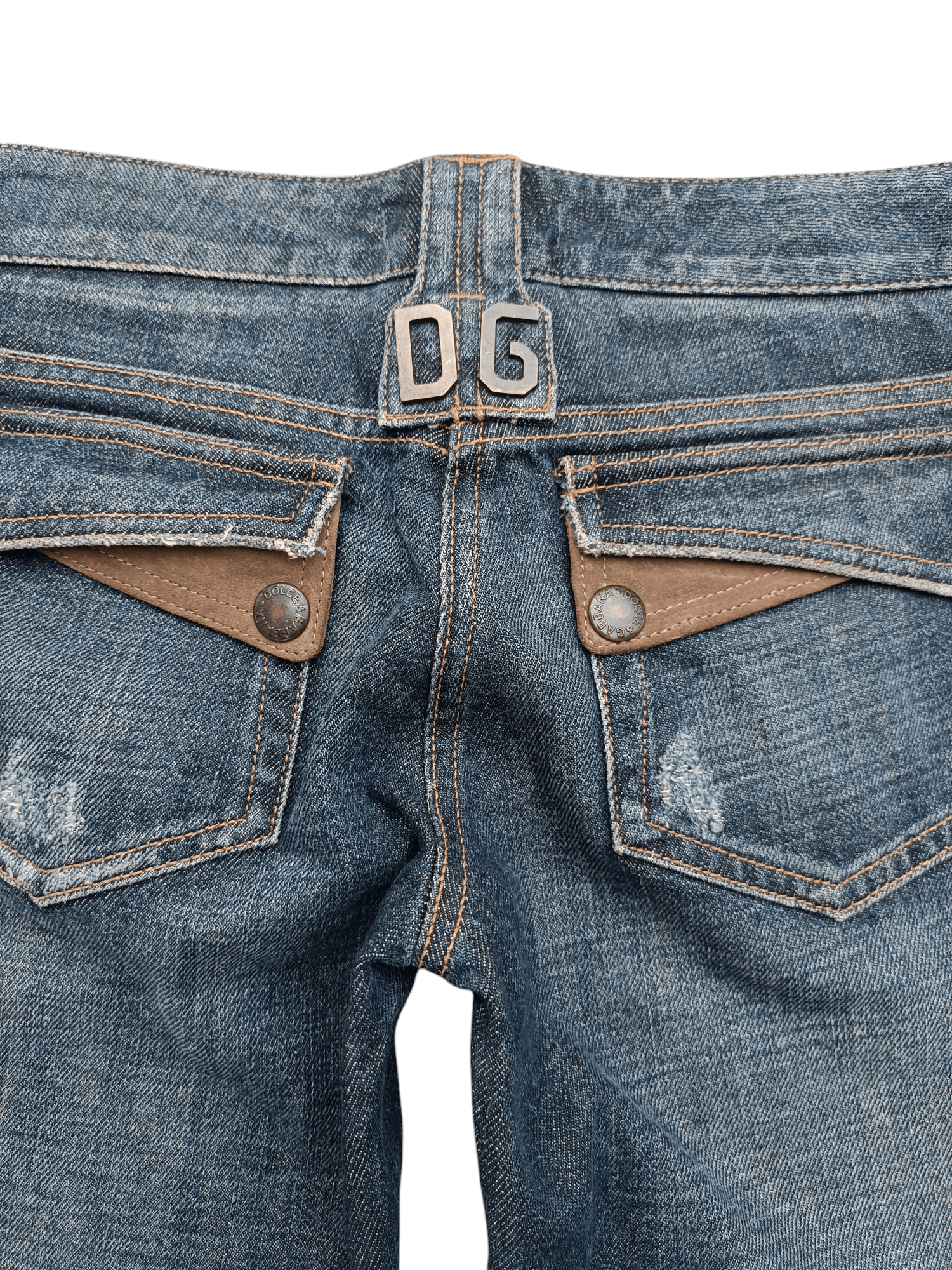 Dolce & Gabbana FLARED 💥 Dolce & Gabbana Blue Denim Distressed Zipper Jeans Size US 30 / EU 46 - 10 Thumbnail