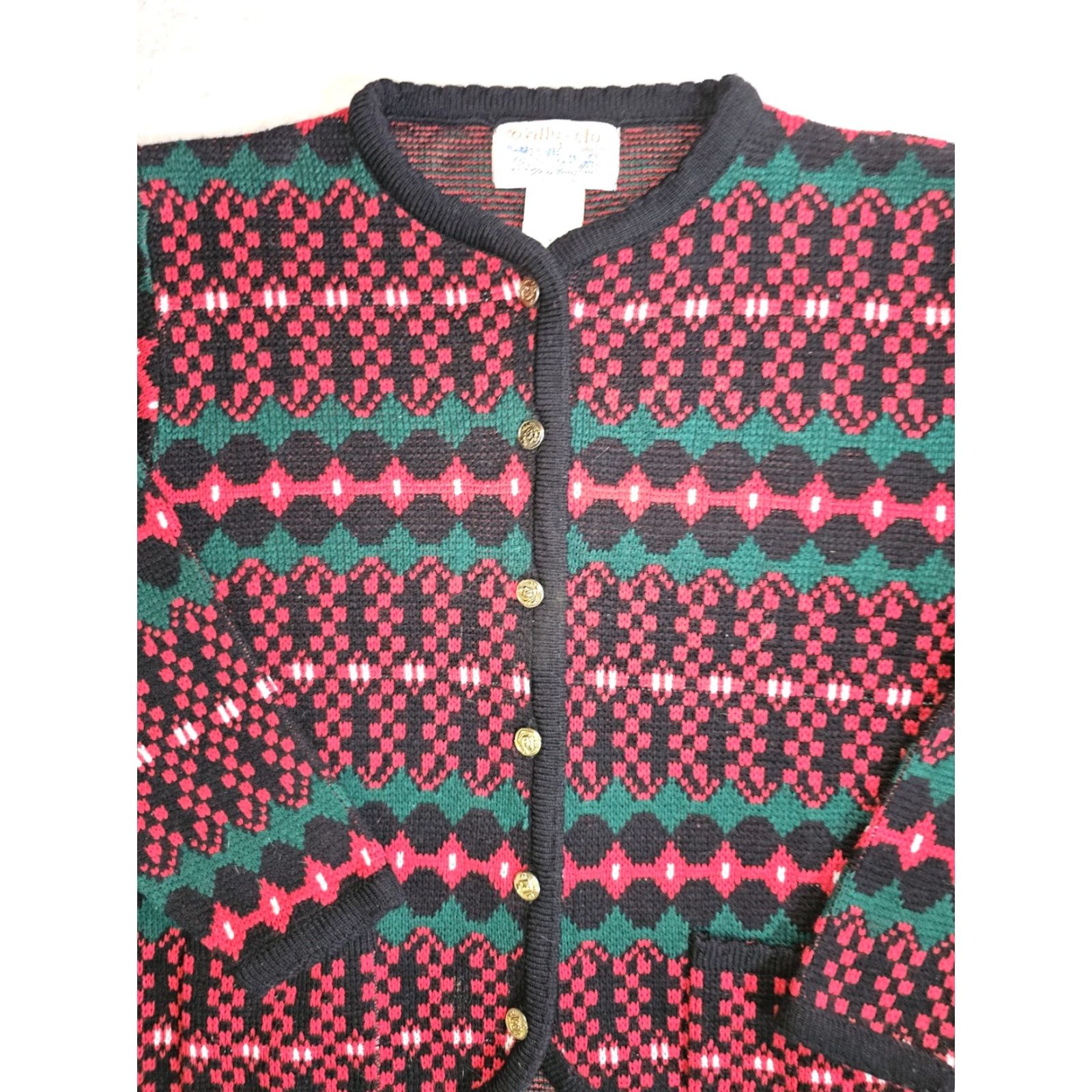 Vintage VINTAGE Tally Ho Sweater Cardigan Button-Up Christmas Holiday Red Women's Size Small Size S / US 4 / IT 40 - 2 Thumbnail