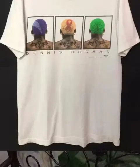 image of Vintage Dennis Rodman T-Shirt in White, Men's (Size Medium)