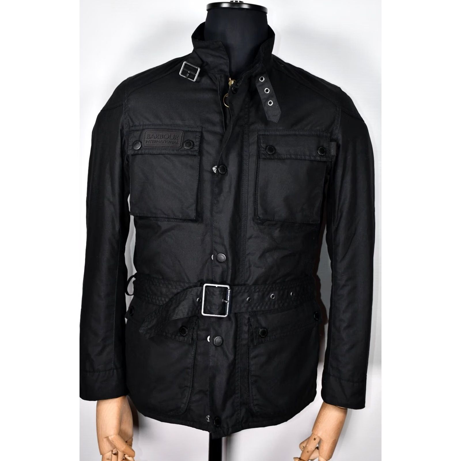 Barbour Barbour International Blackwell Wax Jacket Mens S Black Waterproof Cotton Coat Size US S / EU 44-46 / 1 - 2 Thumbnail