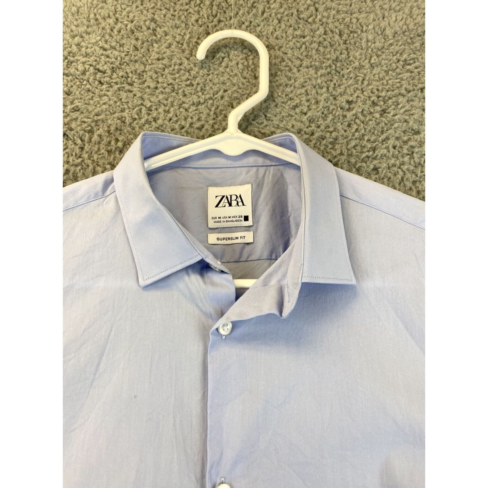 Zara Zara Man Slim Fit Long Sleeve Button-Up Shirt Men's Medium Blue Casual Cotton Size US M / EU 48-50 / 2 - 2 Thumbnail