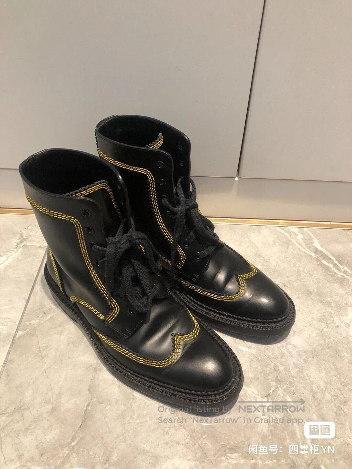 Japanese Brand Burberry Men's Leather Mid-Calf Boots. Size US 7 / EU 40 - 1 Thumbnail