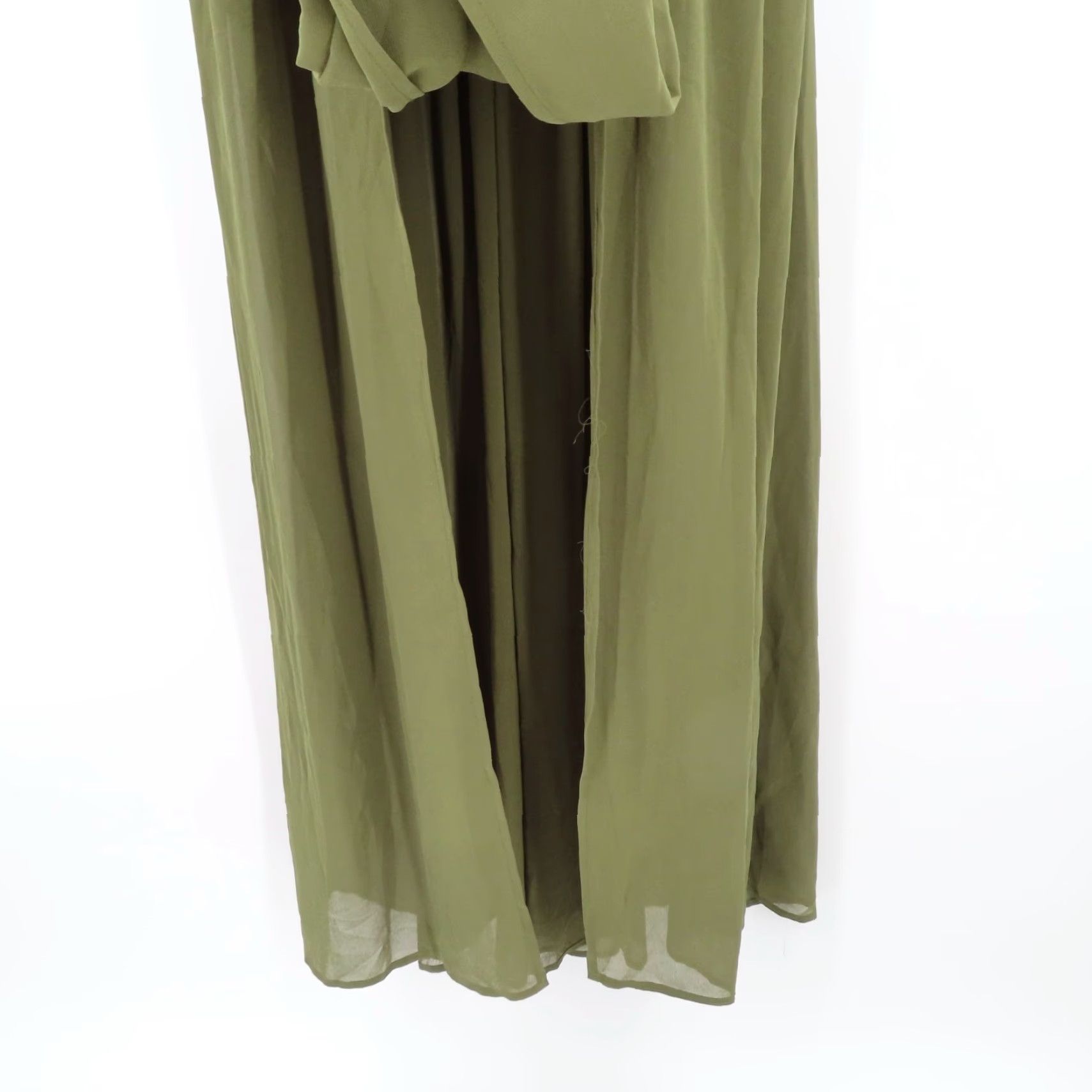 Vintage Miss Avenue Womens Dress Small Green Deep V Neck Strappy High Slit Long Gown Size S / US 4 / IT 40 - 3 Thumbnail