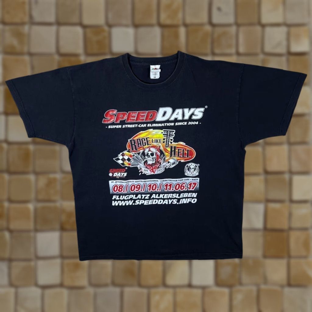 Fruit Of The Loom Speed Days “Race Like Hell” Drag Racing Motorsports Graphic Black T-Shirt XL Size US XL / EU 56 / 4 - 1 Thumbnail