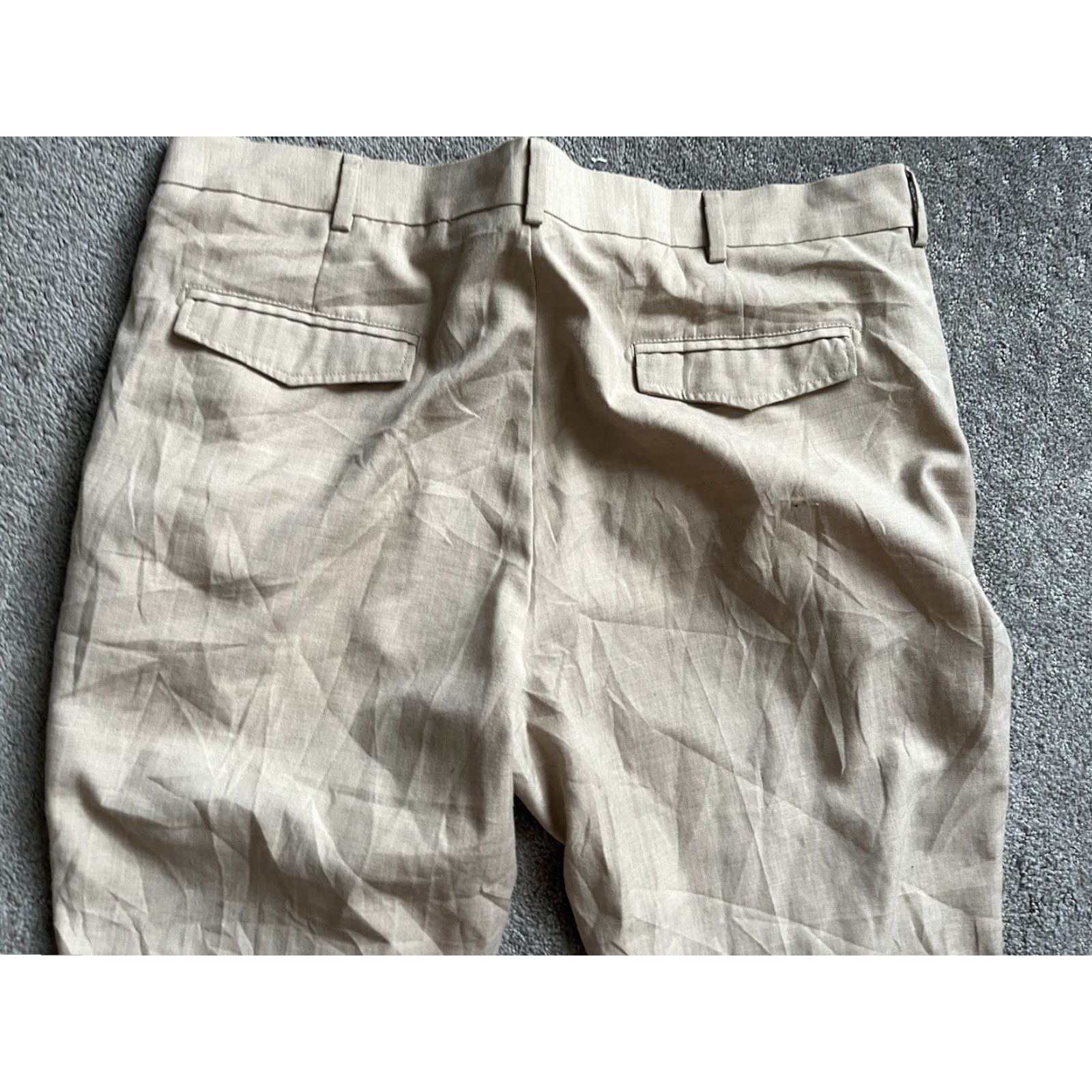 Perry Ellis Perry Ellis Pants Mens 38x30 Beige Lightweight Linen Blend Straight Leg Chino Size US 38 / EU 54 - 4 Thumbnail
