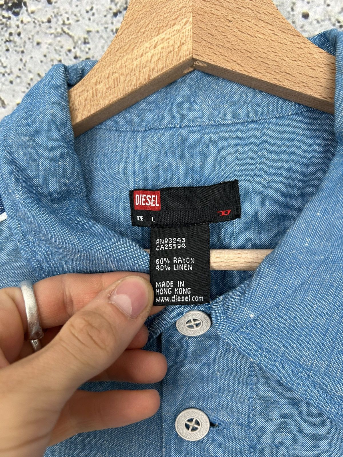 Diesel Vintage Diesel Blue Summer Shirt Avant Garde Y2K 00s Punk Size US L / EU 52-54 / 3 - 6 Thumbnail