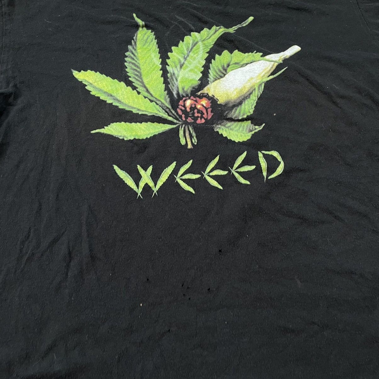 Vintage Vintage Y2K Weed Graphic Tee Streetwear Skate Black Boxy M Size US M / EU 48-50 / 2 - 5 Thumbnail