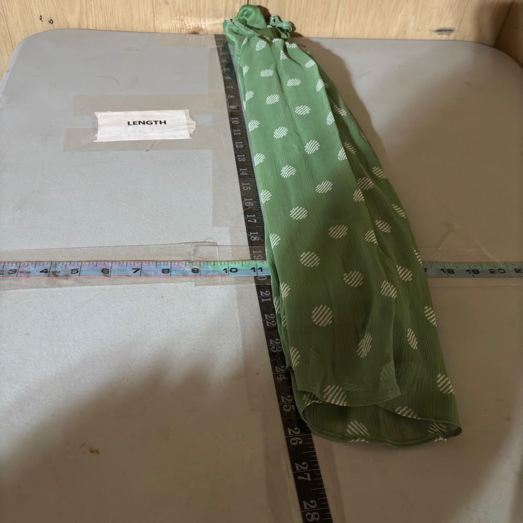 Other LC Lauren Conrad Geometric Print Sheer Chiffon Puff Sleeve Blouse Green Large 90 Size L / US 10 / IT 46 - 5 Thumbnail