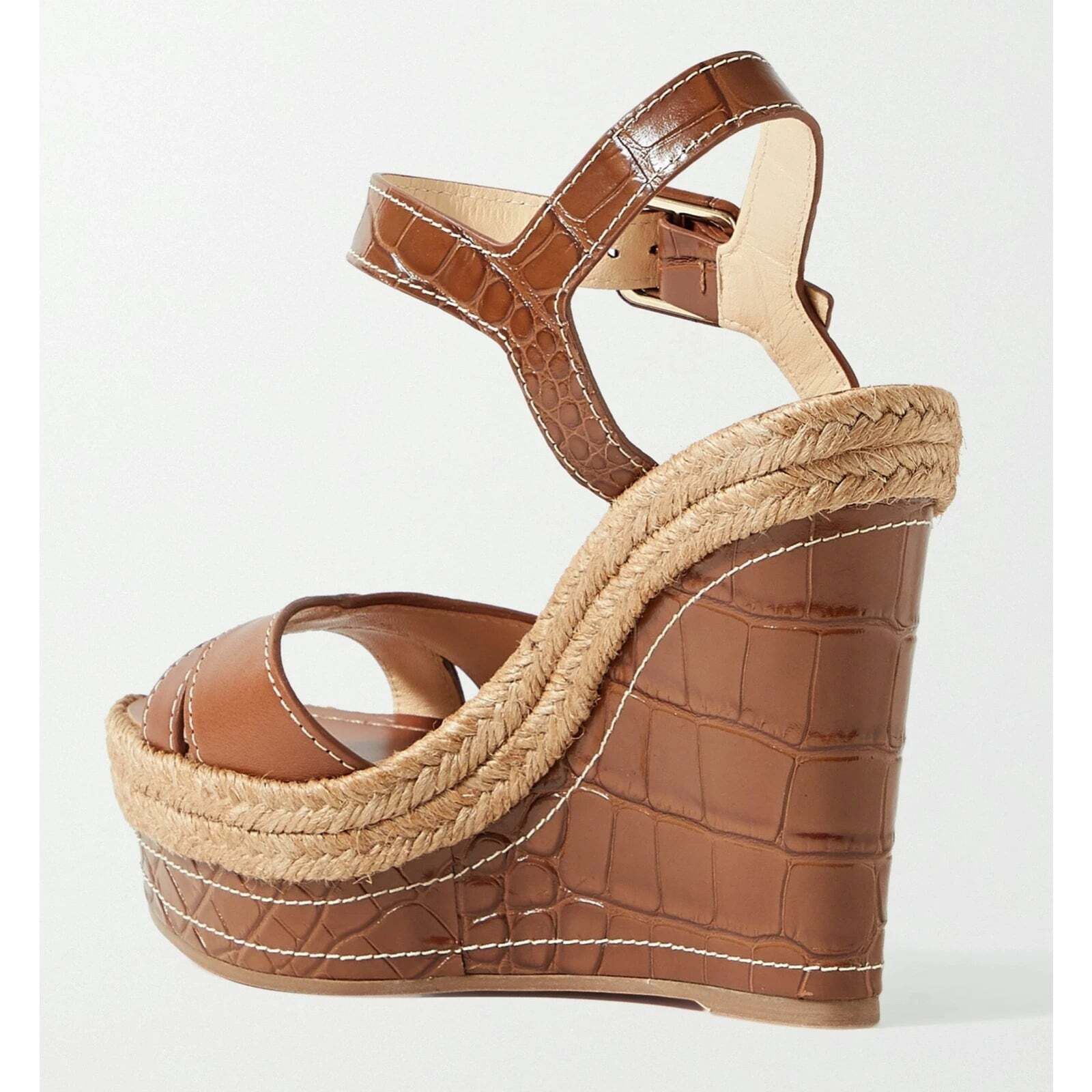 Christian Louboutin Almerio 120 Croc Brown Platform Wedge Sandal Heel Pump 41 Size US 11 / IT 41 - 8 Thumbnail