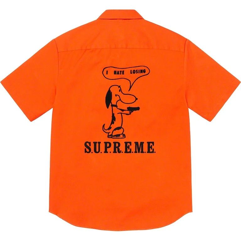 Supreme Supreme Dog (Snoopy) S/S Work Shirt - Orange, Medium Size US M / EU 48-50 / 2 - 1 Thumbnail