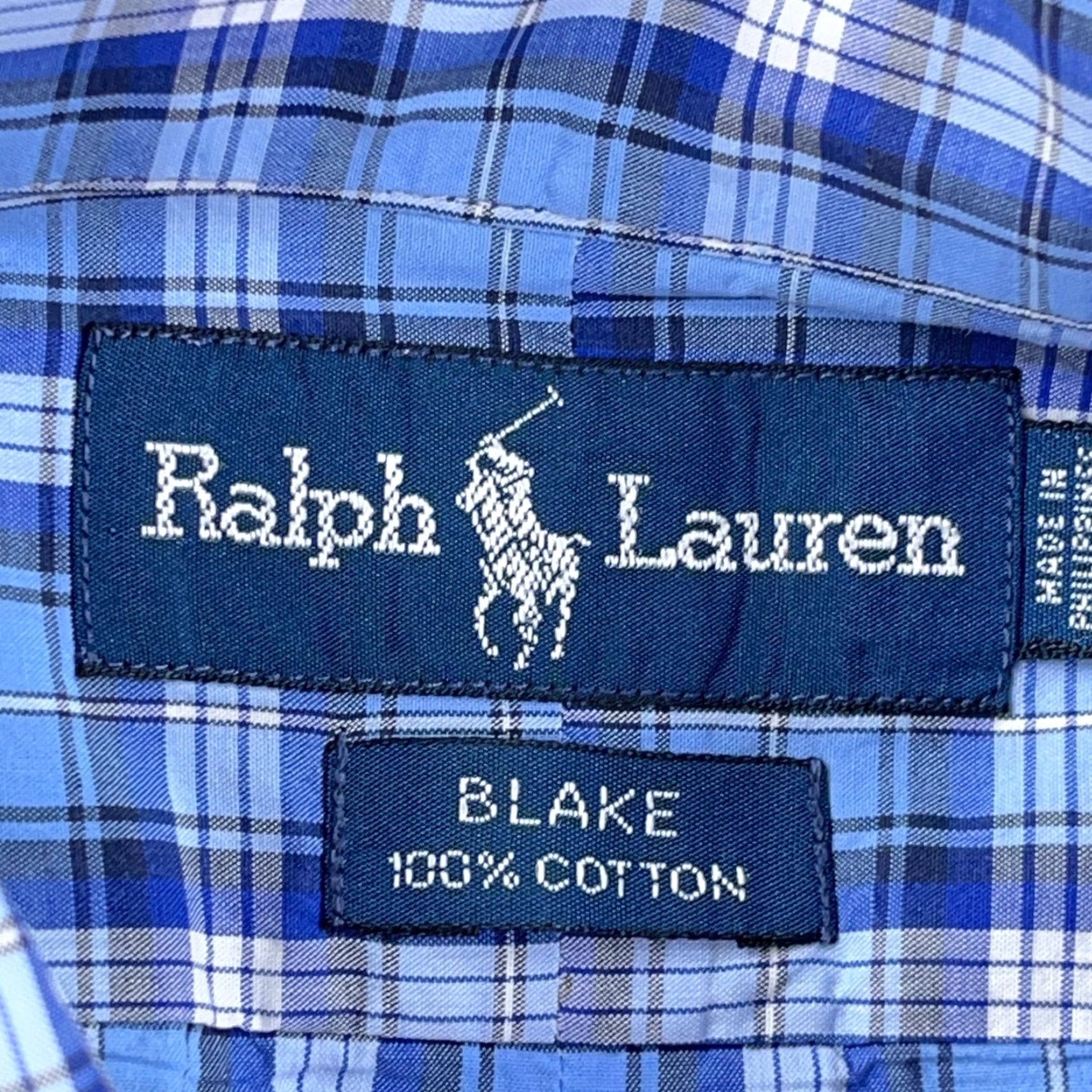 Ralph Lauren Ralph Lauren Shirt Men Medium Blue White Button Up Tartan Plaid Blake Camp A94 Size US M / EU 48-50 / 2 - 4 Thumbnail