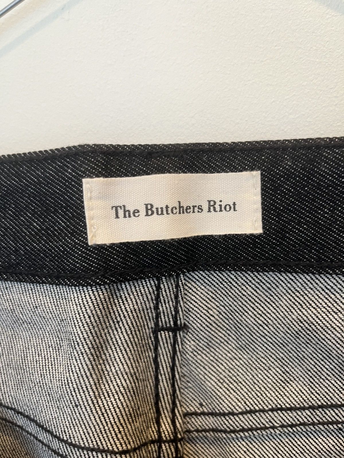 Japanese Brand THE BUTCHER RIOT raw denim jeans wide fit open button flye Size US 28 / EU 44 - 14 Thumbnail