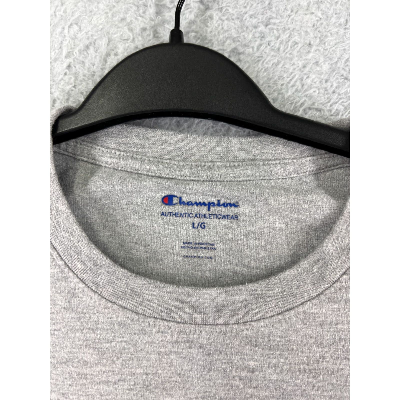 Champion Champion Shirt Mens Large Gray Crew Short Sleeve Cotton Jersey Logo Print Sports Retro Fit: Athletic Mens T-Shirt Size US L / EU 52-54 / 3 - 4 Thumbnail