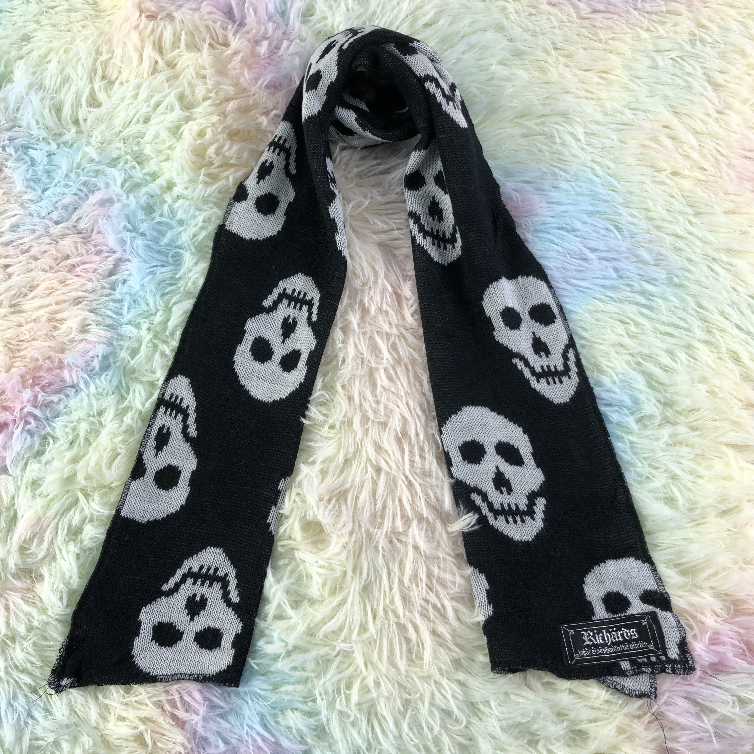 【廃盤品】if six was nine skull stole 黒 スカル If Six Was Nine × Japanese Brand Black Skull Scarf | Grailed