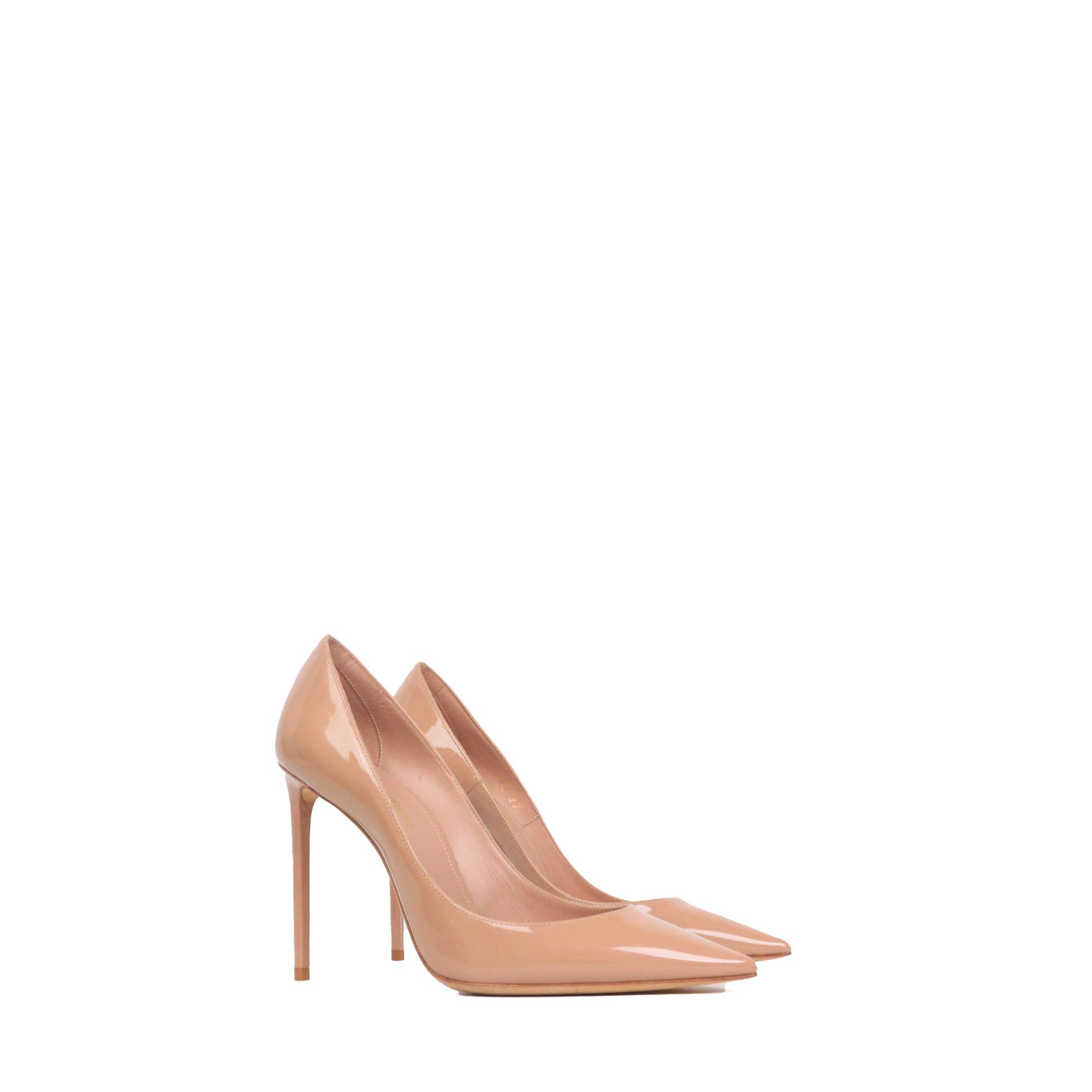 Saint Laurent Paris SAINT LAURENT - Saint Laurent Anja pumps in nude patent leather (T37) Size US 6 / IT 36 - 1 Thumbnail