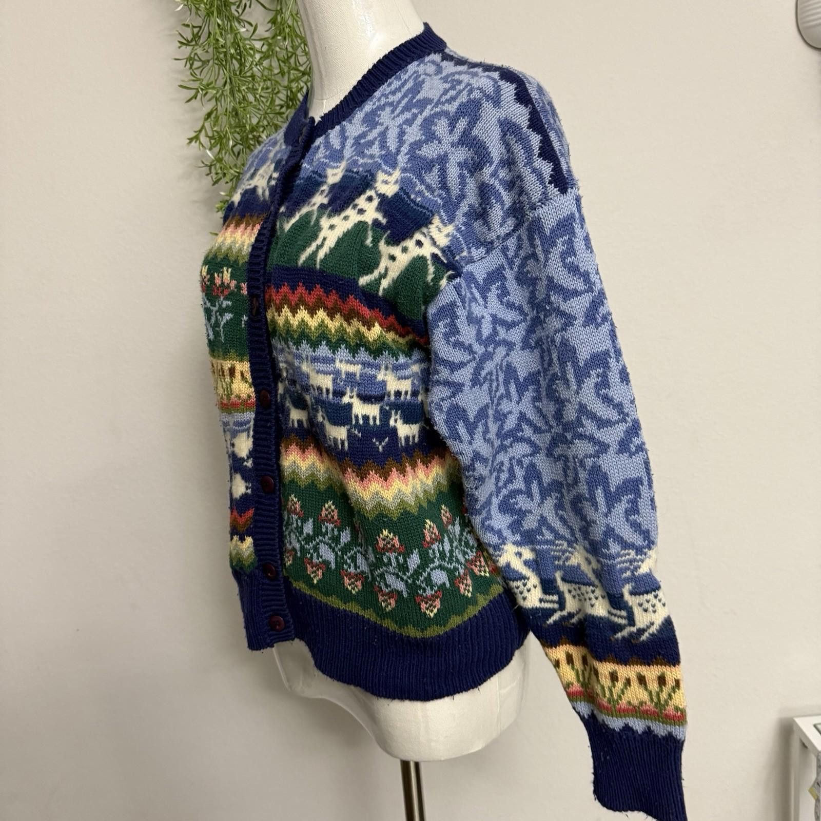 Designer Susan Bristol Vintage 1991 Hong Kong Cardigan Medium Size M / US 6-8 / IT 42-44 - 4 Thumbnail