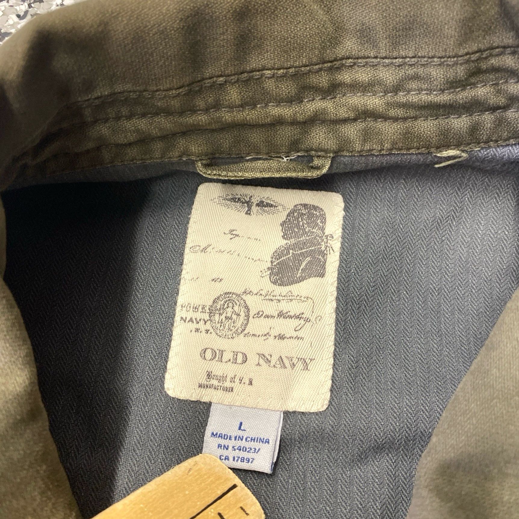 Old Navy VINTAGE Old Navy Army Green Jacket Coat Women's Large Full Zip Snap Button Army Coat Mid-Length Size L / US 10 / IT 46 - 2 Thumbnail