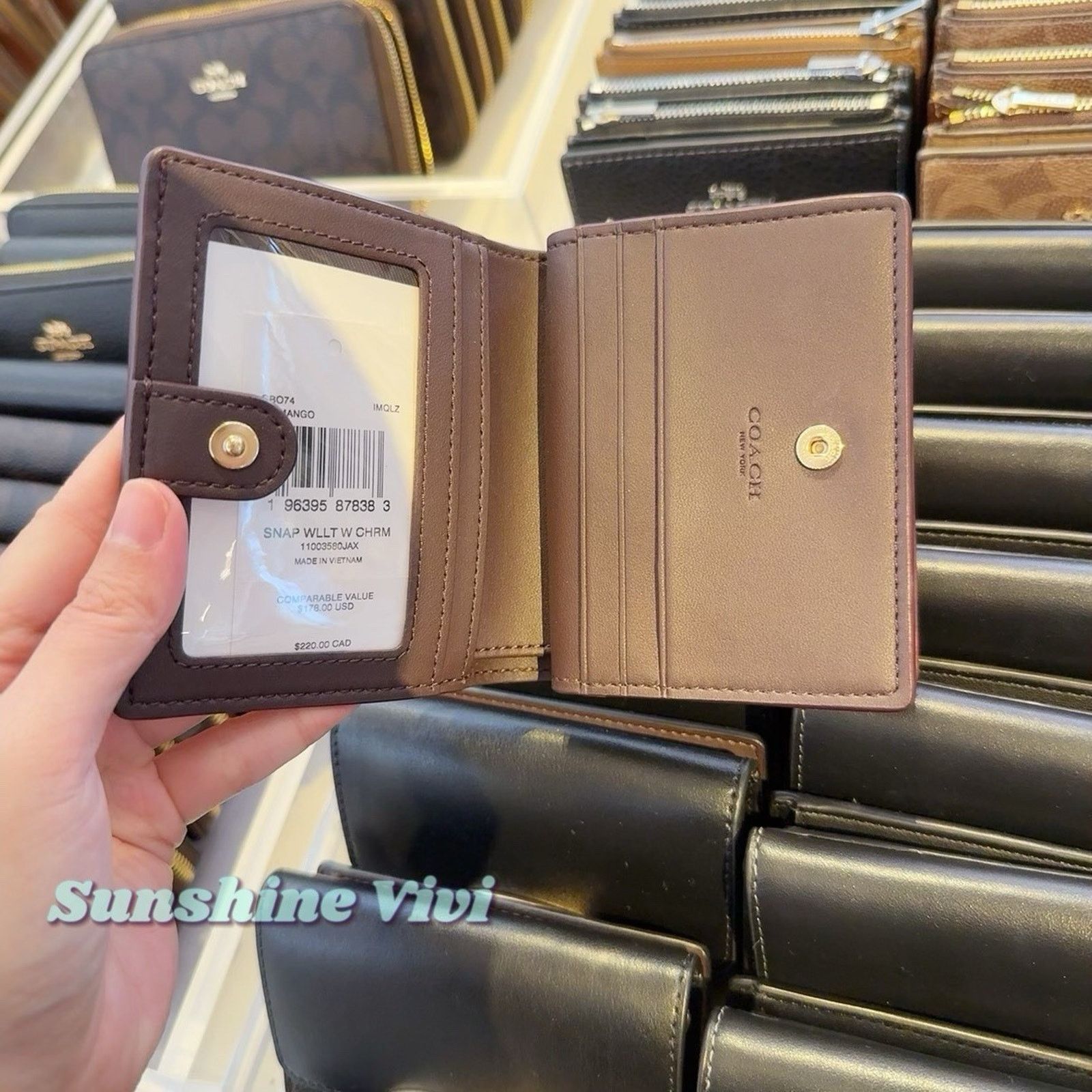 Coach NWT Coach Snap Wallet Charm Pebbled Leather/Gold/Mango CBO74 Size ONE SIZE - 5 Thumbnail