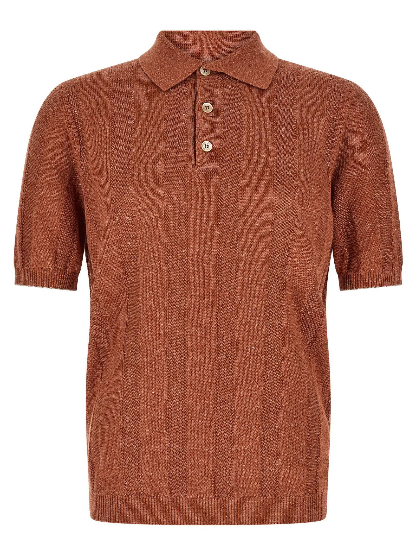 Brunello Cucinelli Wide ribbed polo shirt Size US XL / EU 56 / 4 - 1 Thumbnail