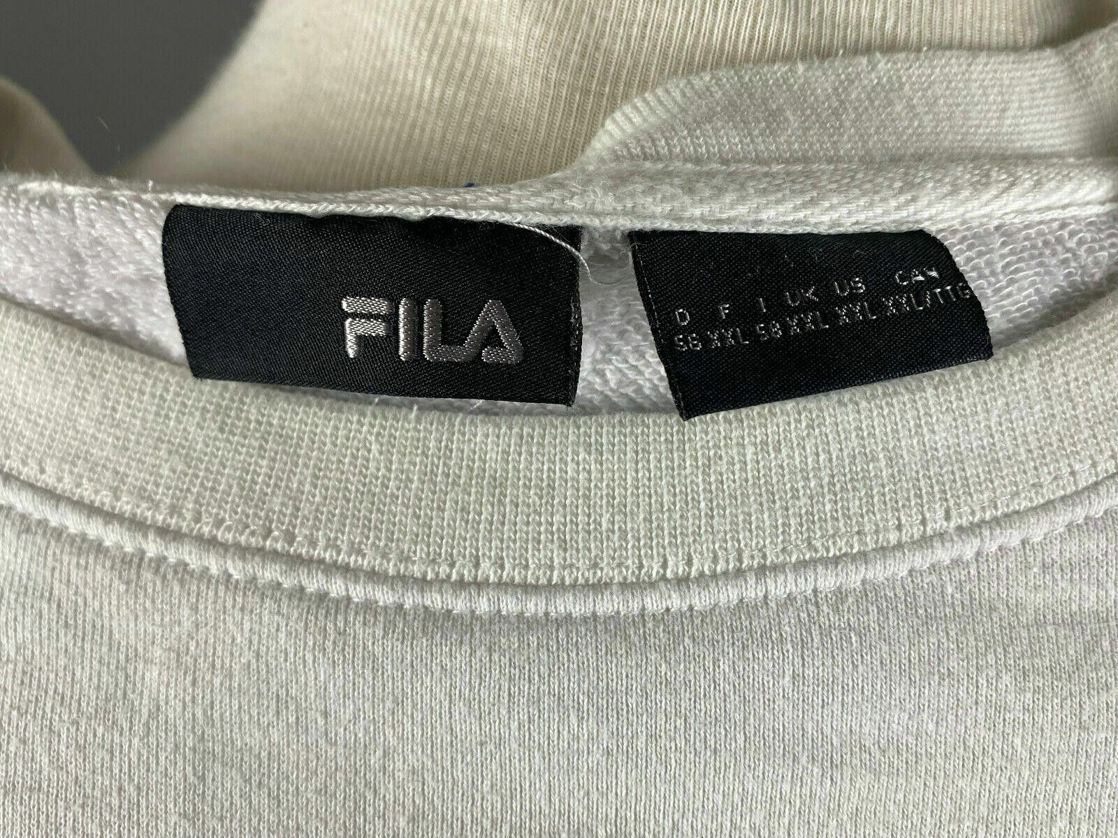 Fila Men FILA White Big Logo Crew Neck Sweatshirt Size XXL Size US XXL / EU 58 / 5 - 9 Thumbnail