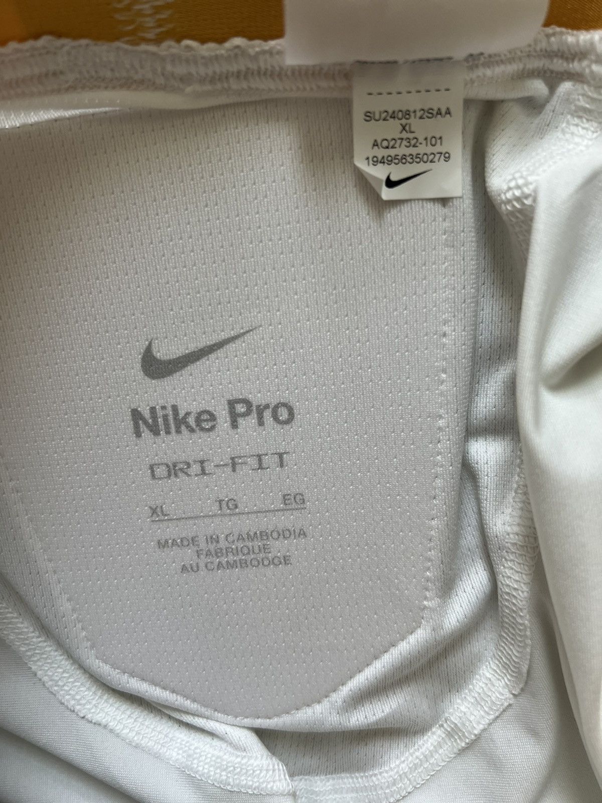 Nike Nike Pro Hyperstrong Padded White Gold Football Short Girdle Size US 34 / EU 50 - 5 Thumbnail