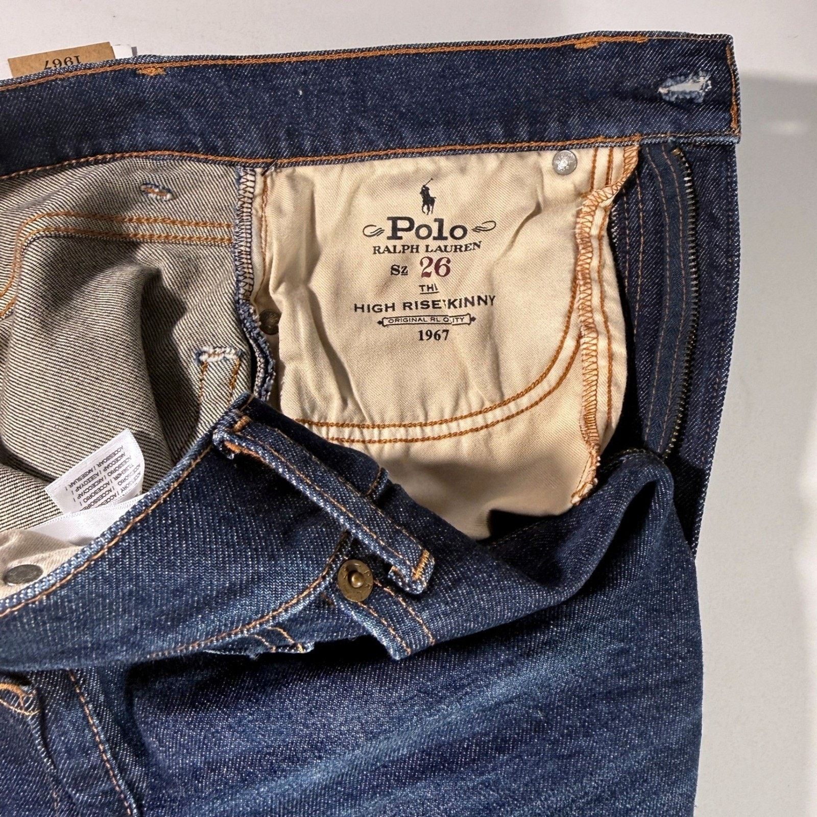 Polo Ralph Lauren Polo Ralph Lauren High Rise Skinny Jeans Dark Wash Size 26 Size 26" / US 2 / IT 38 - 11 Thumbnail