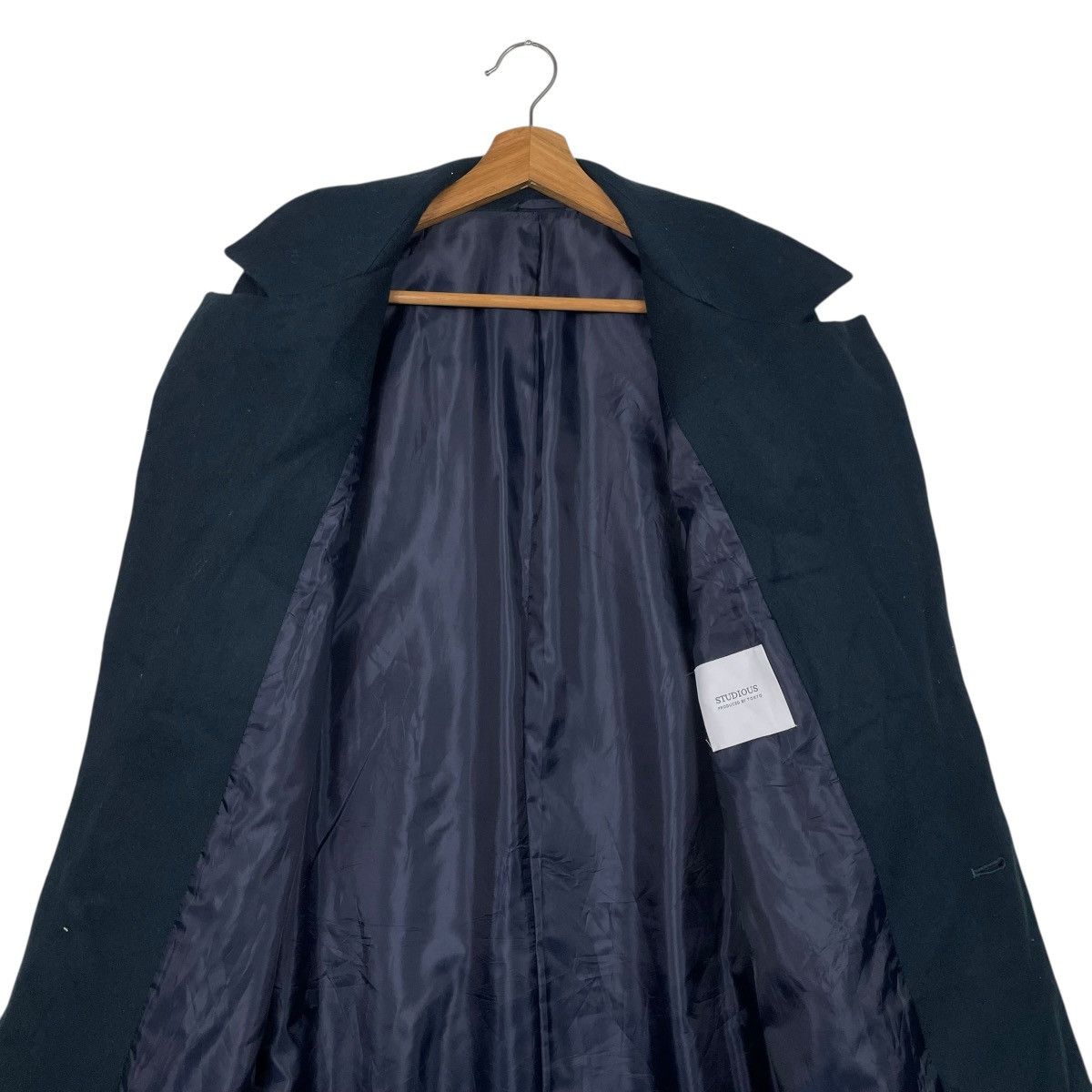 STUDIOUS Japanese Brand Studious Blac Wool Overcoat Size US L / EU 52-54 / 3 - 13 Thumbnail
