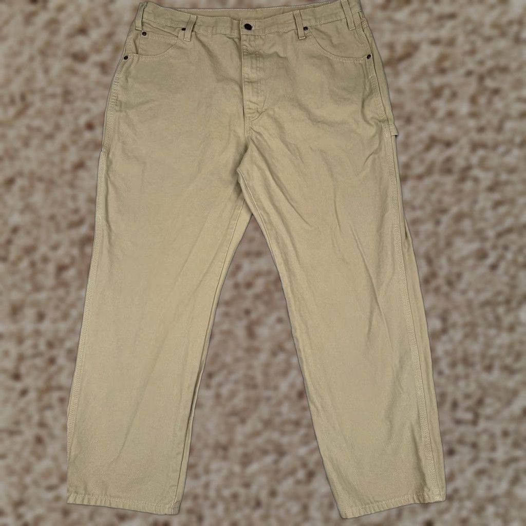 Dickies Dickies Pants Mens 40x30 Khaki Carpenter Workwear Utility Hammer Loop Cotton Pant Straight Leg Workwear Mens 40 Beige 100% Cotton twill Dickies 874 Size US 40 / EU 56 - 1 Thumbnail