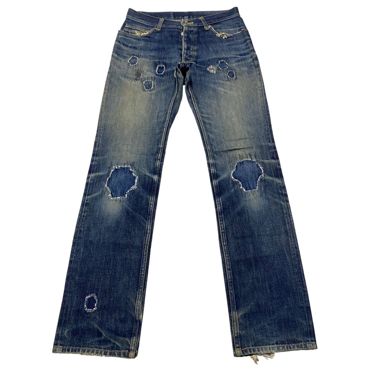 image of Number N Ine x Takahiromiyashita The Soloist Number Nine Archive Grunge Distressed Denim Jeans in B