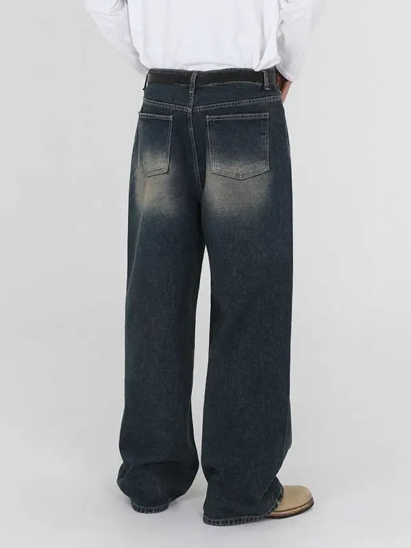 VIBE Blue Washed Wide Leg Denim Jeans Size US 30 / EU 46 - 4 Thumbnail