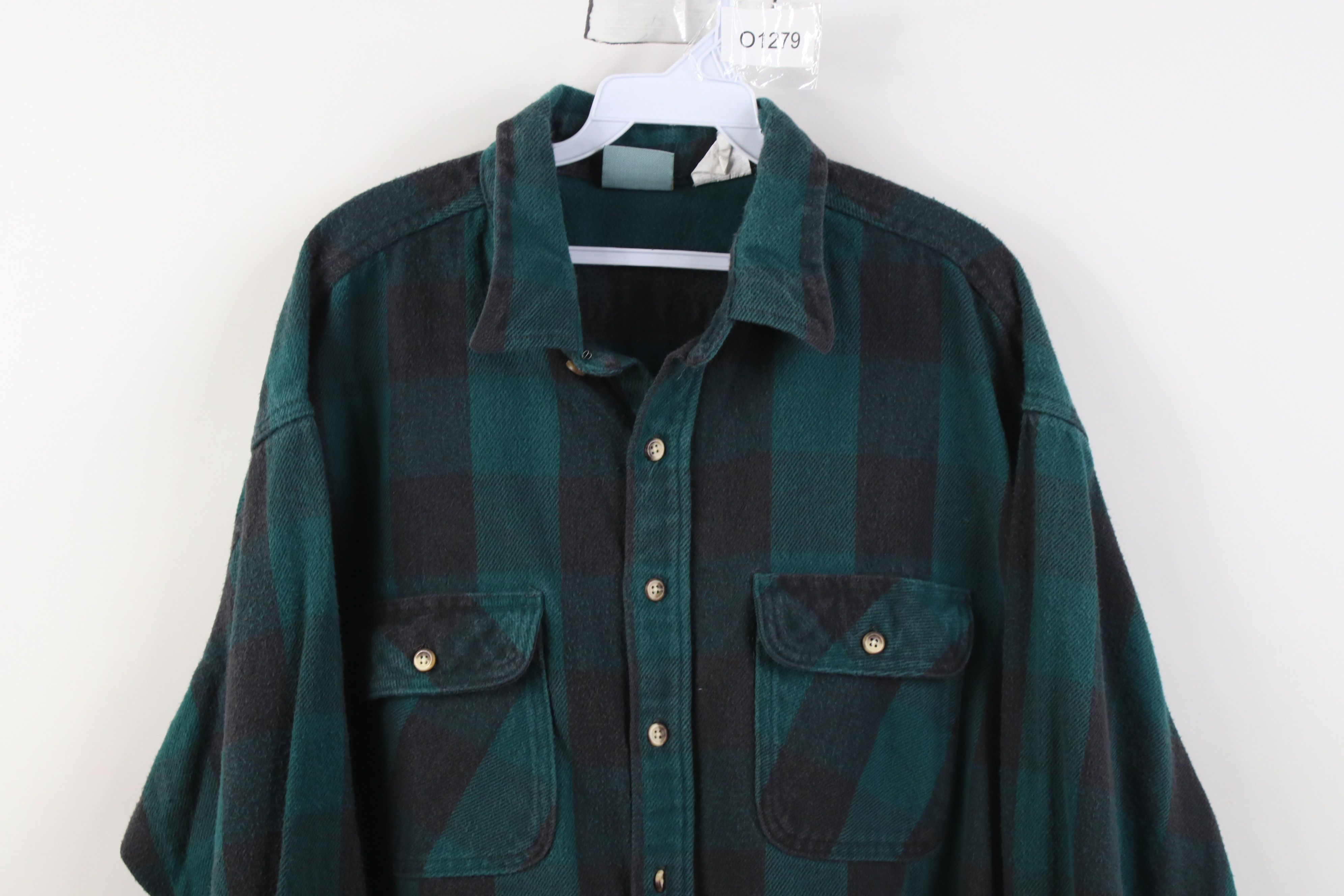 Vintage Vintage 90s Streetwear Heavyweight Button Shirt Plaid USA Size US XXL / EU 58 / 5 - 2 Thumbnail