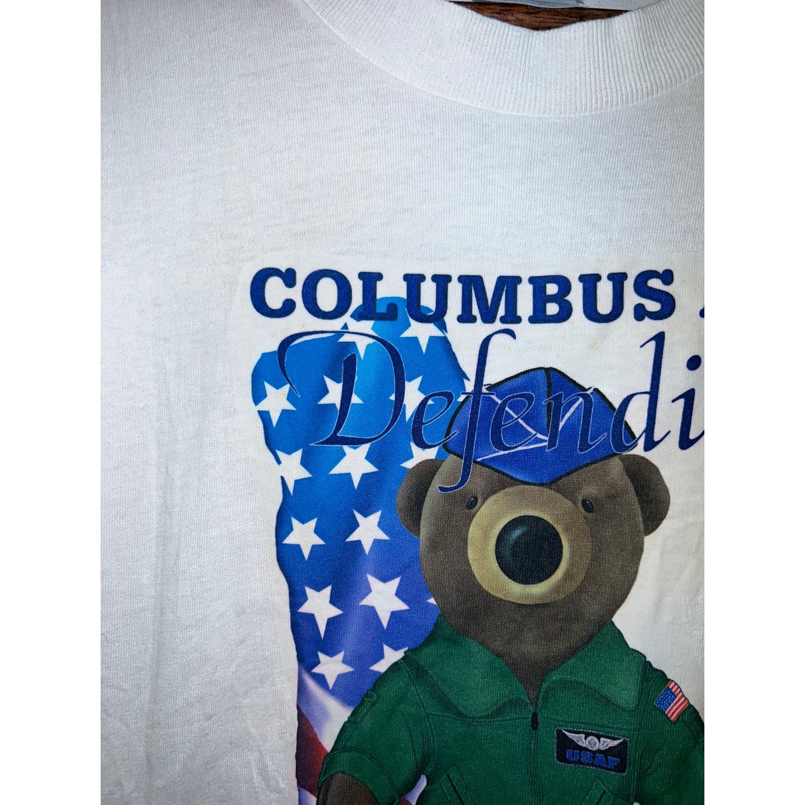 Hanes Vintage Air Force Base Shirt Columbus AFC Defending America Size US L / EU 52-54 / 3 - 3 Thumbnail