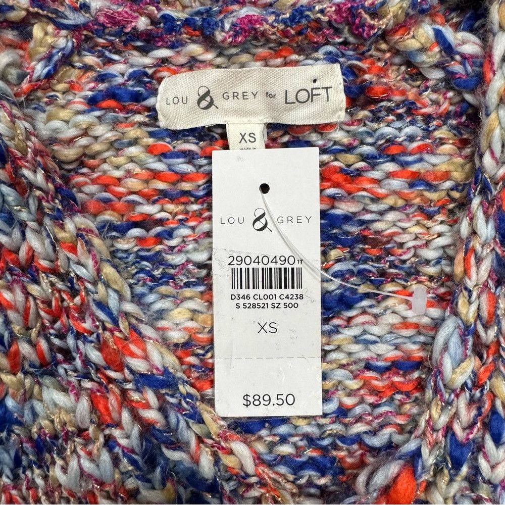 Lou & Grey NWT New $90 Lou & Grey Wool Blend Multicolor Chunky Knit Sw Size XS / US 0-2 / IT 36-38 - 7 Thumbnail