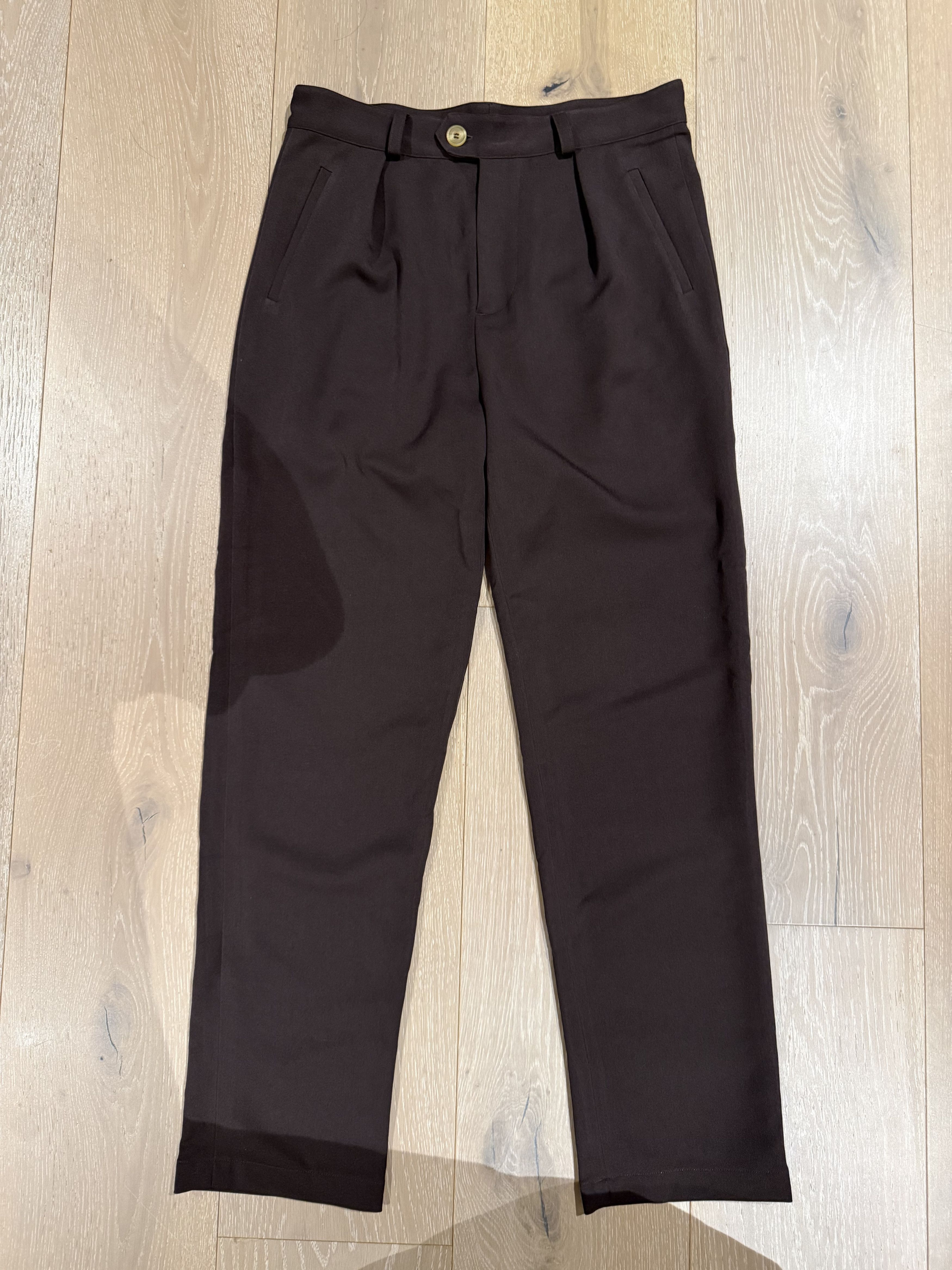 Libero 💚 Libero Pleated Brown Wool Pants Medium NEW Size US 30 / EU 46 - 1 Thumbnail