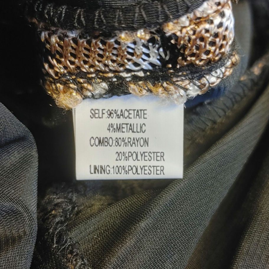 Other Kay Unger NY Women's 2 Gold/Black Zig/Zag Midi Dress Size XS / US 0-2 / IT 36-38 - 5 Thumbnail