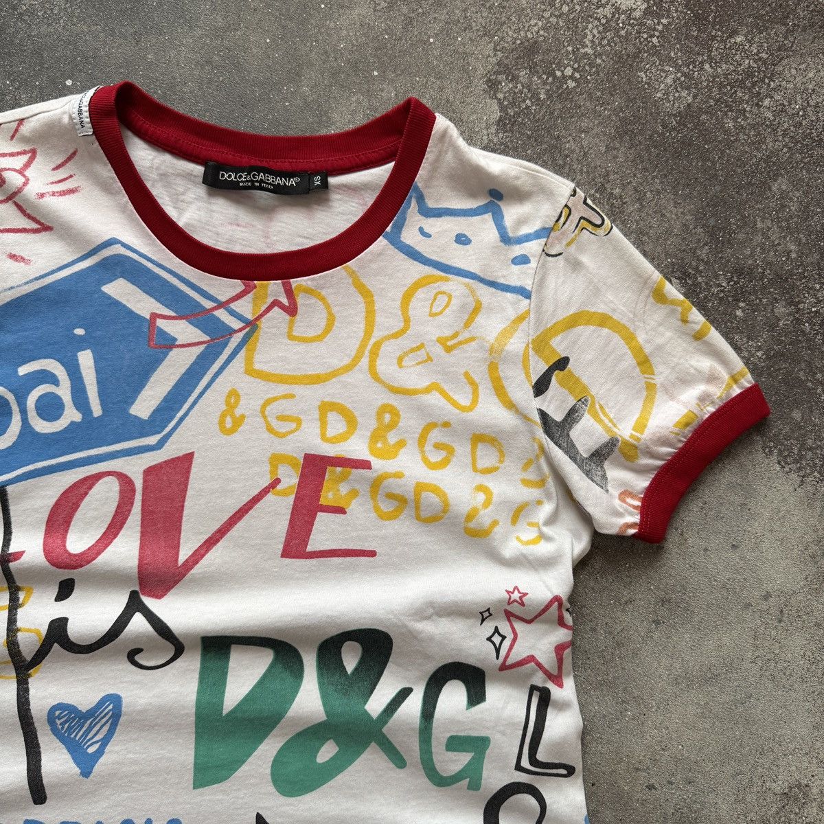 Dolce & Gabbana D&G Dolce & Gabbana Graffiti Print T-Shirt Size S / US 4 / IT 40 - 4 Thumbnail