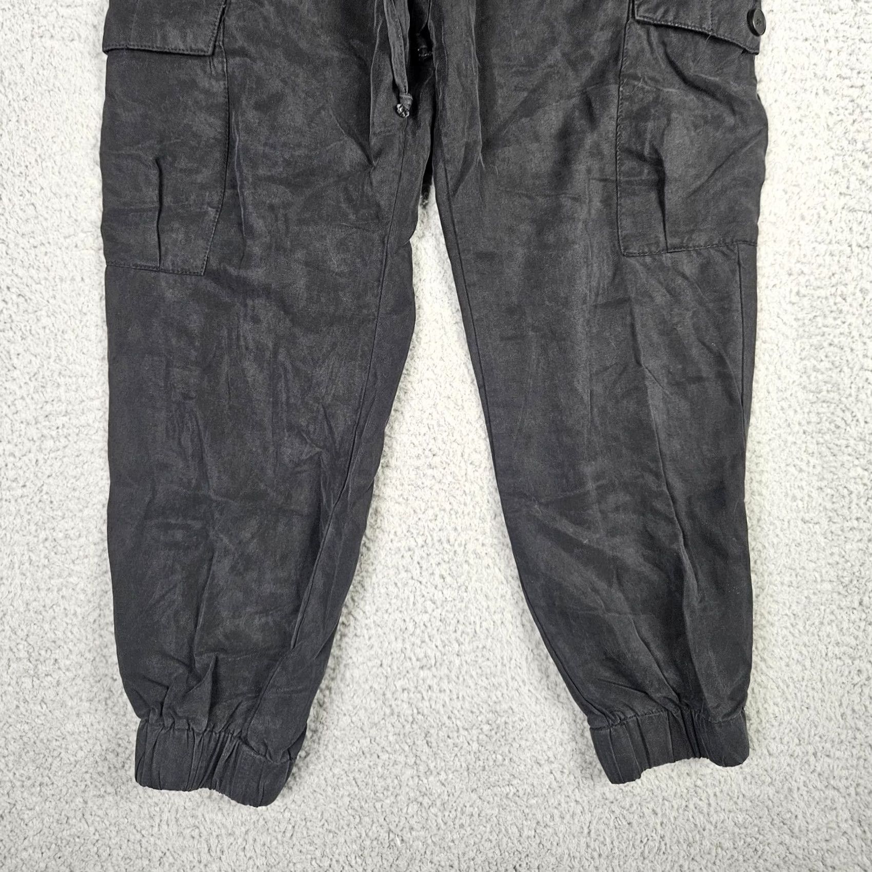 Vintage Dress Forum Women’s Tencel Pull-on Black Jogger Pant S Casual Regular Inseam 23" Size 26 Waist Button Machine Washable Size 28" / US 6 / IT 42 - 2 Thumbnail