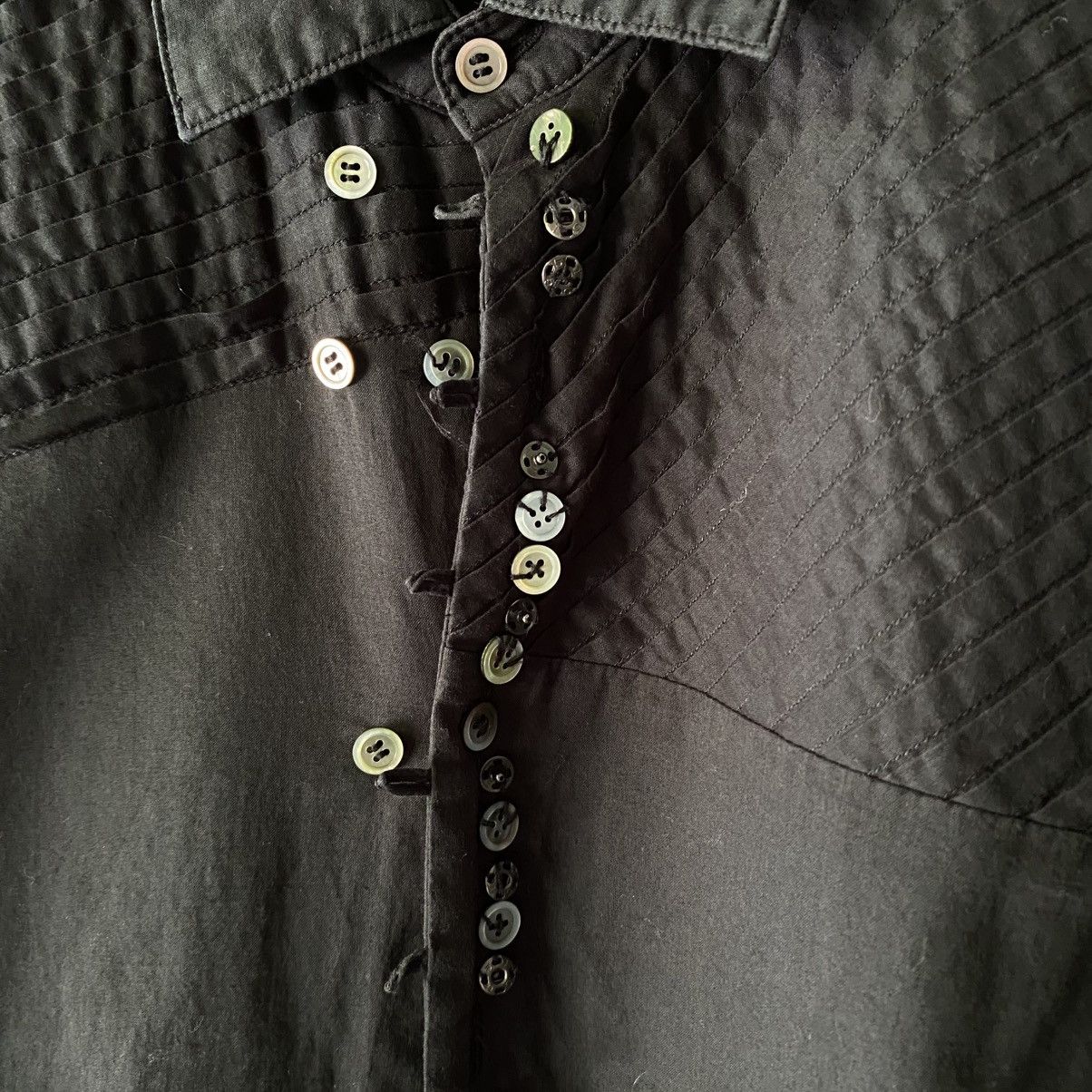 Sunao Kuwahara Sunao kuwahara Black textured shirt with mixed buttons Size M / US 6-8 / IT 42-44 - 22 Thumbnail