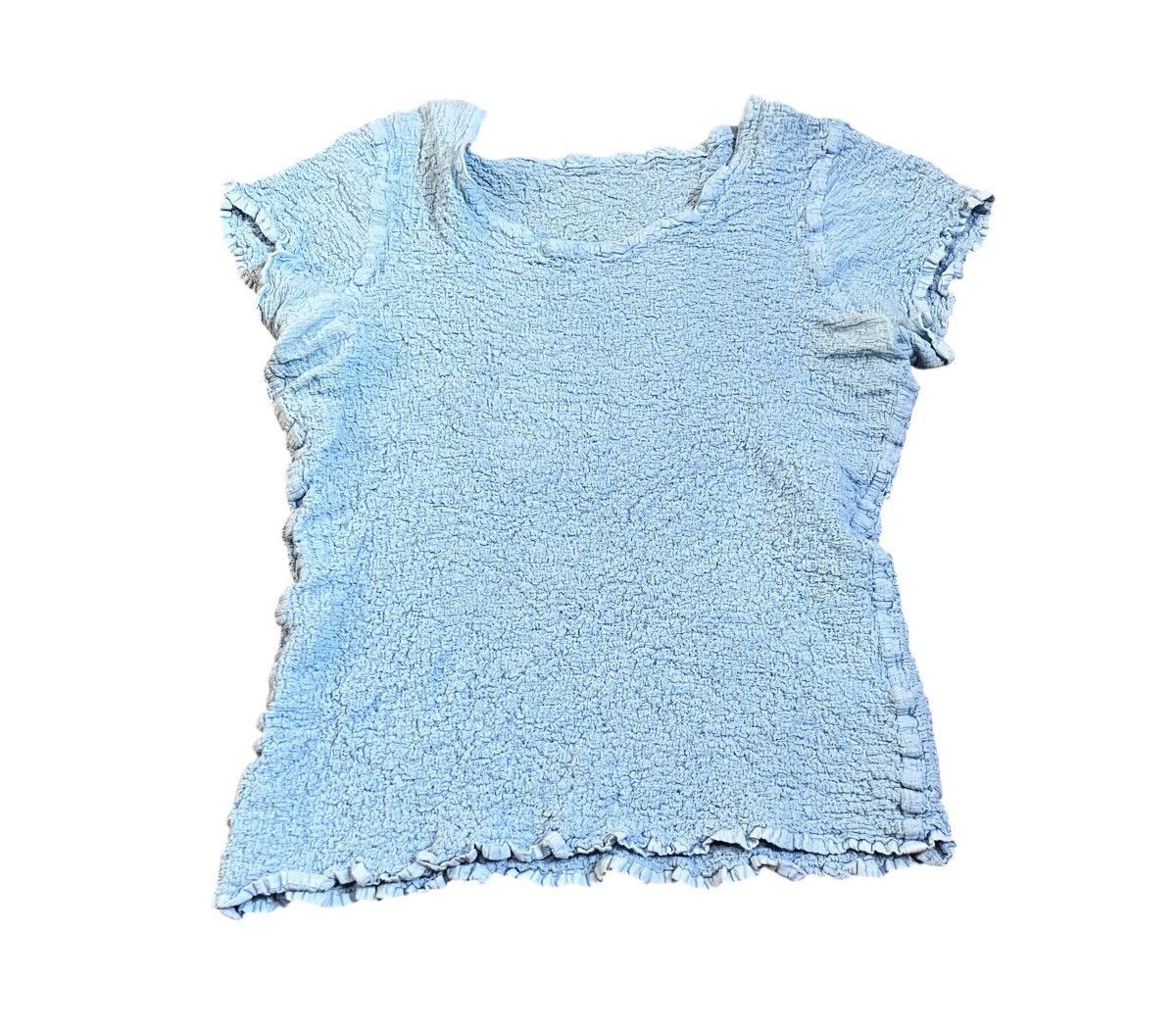 Issey Miyake Vintage issey miyake me pleated wrinkled light blue tee Size S / US 4 / IT 40 - 1 Thumbnail