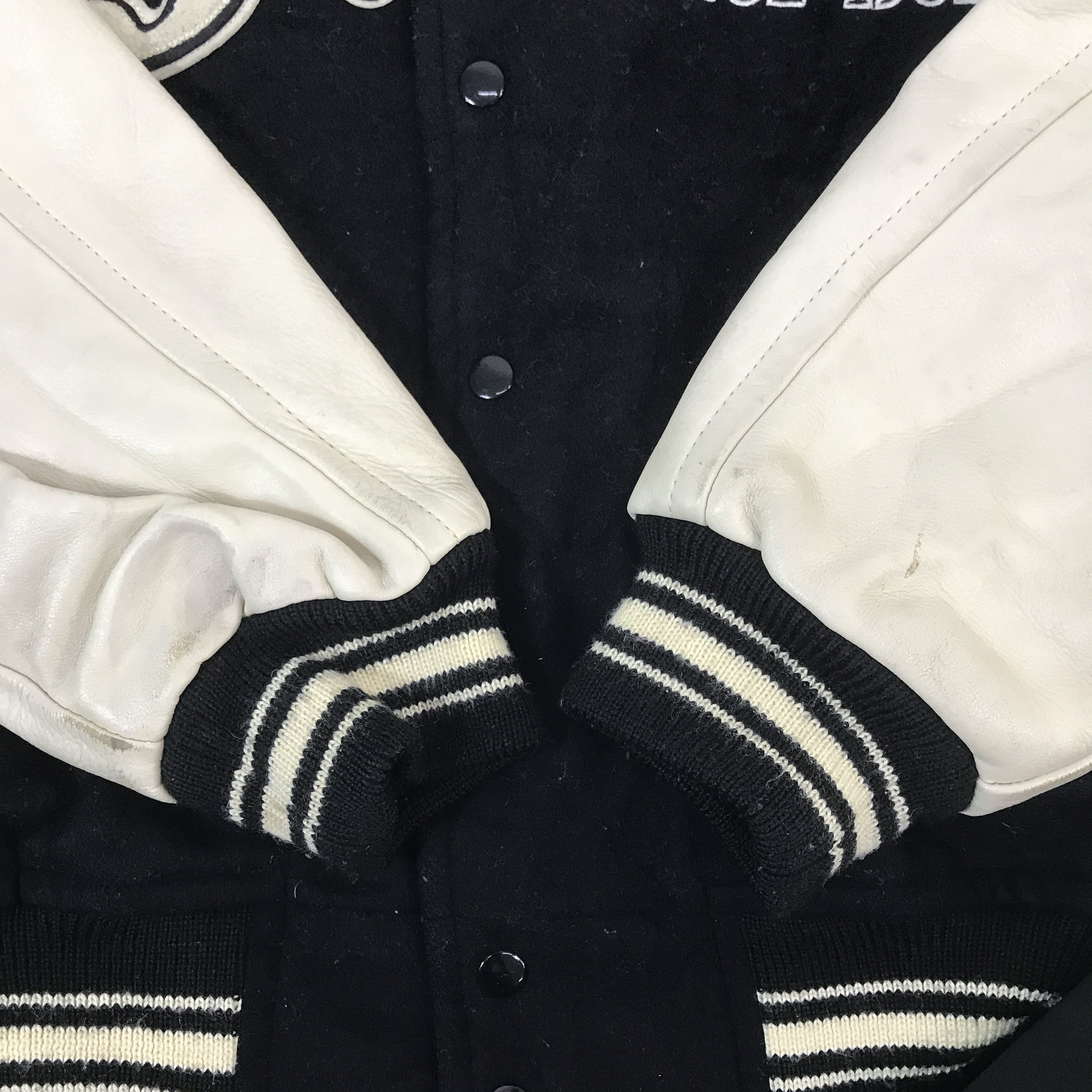 Japanese Brand × Vintage Vintage J.Press Snap Button Leather Varsity Jacket Size US L / EU 52-54 / 3 - 7 Thumbnail