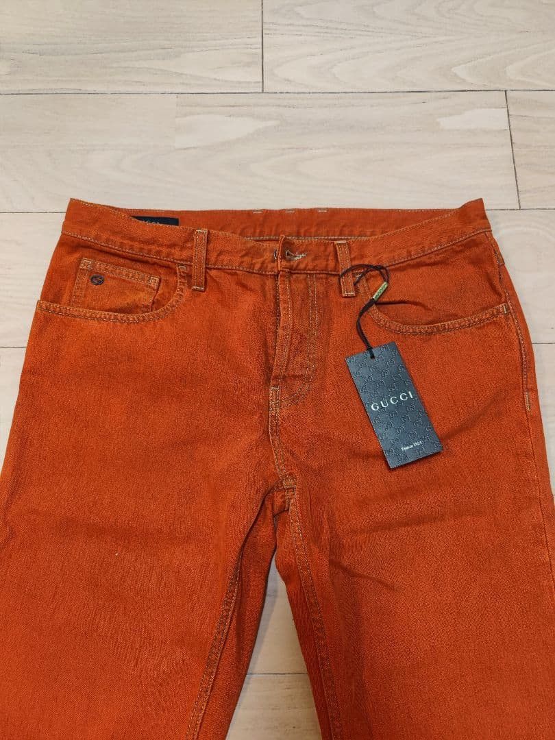 Gucci Gucci Orange Denim Jeans 48 New with Tags Size US 32 / EU 48 - 3 Thumbnail